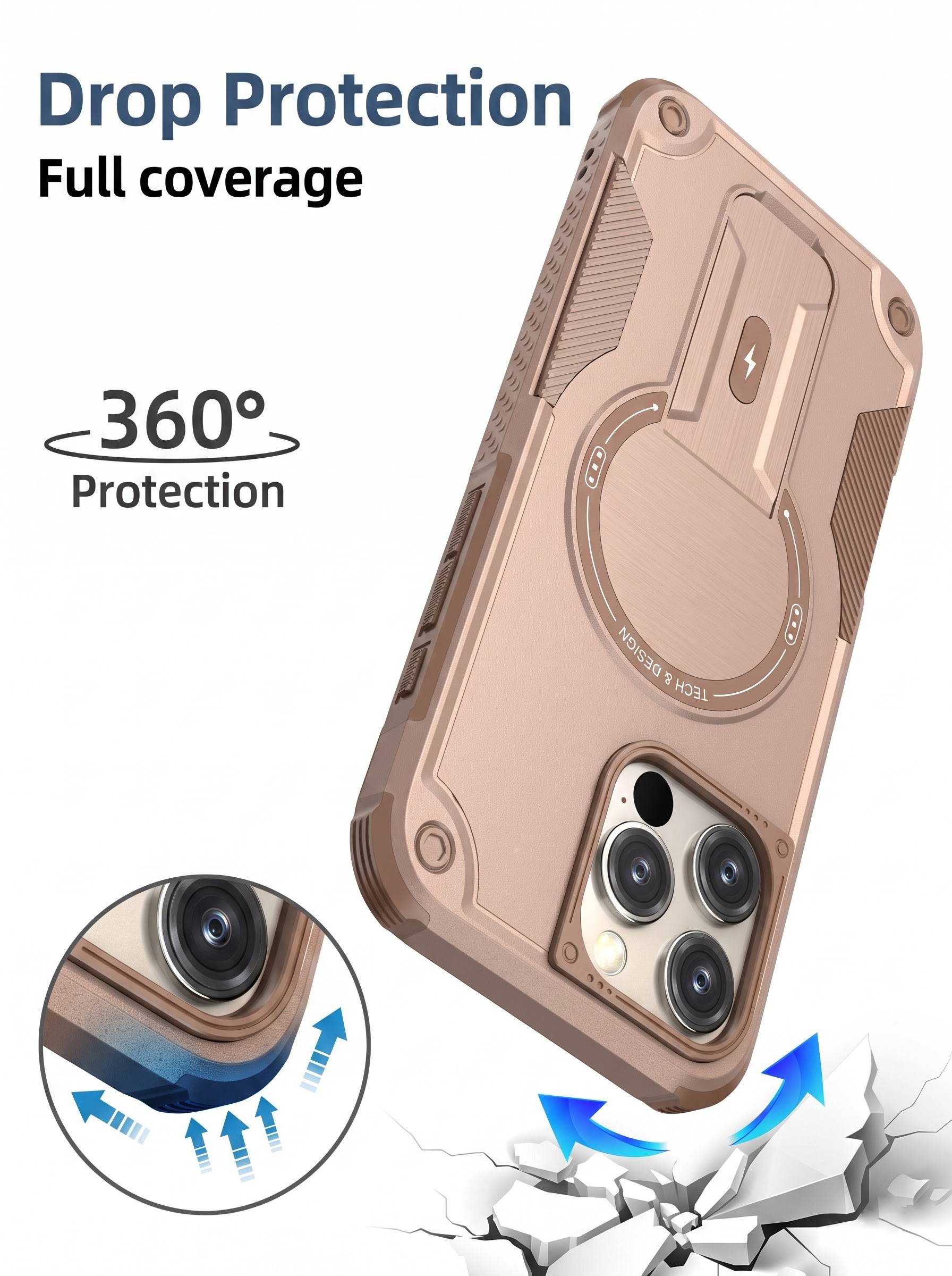 IPHONE 16 PRO MAX | DROP+ | Portable Kickstand | MagSafe Compatible Magnetic Case | Shockproof Military Grade Protection | DESERT COLOR