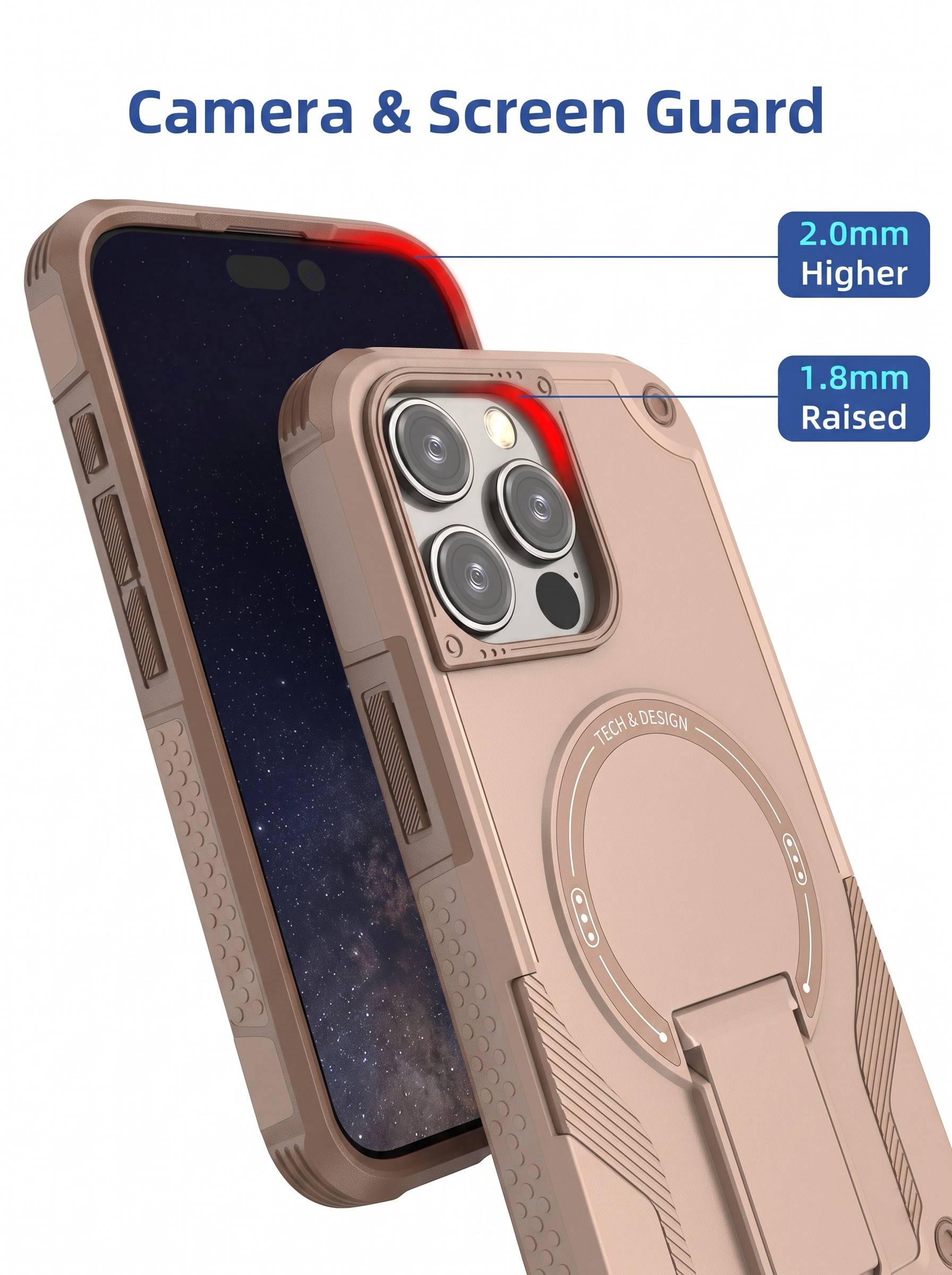 IPHONE 16 PRO MAX | DROP+ | Portable Kickstand | MagSafe Compatible Magnetic Case | Shockproof Military Grade Protection | DESERT COLOR