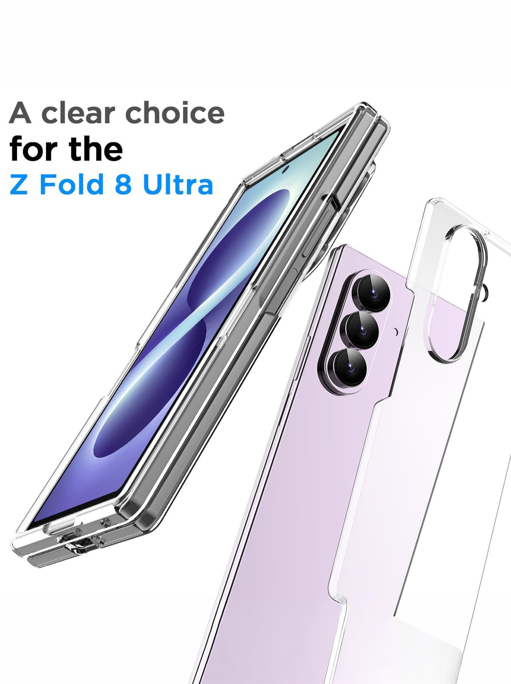 Samsung Z Fold 8 ULTRA Transparent Hard PC Phone Case | Anti-Yellow | Ultra-Thin Slim Fit