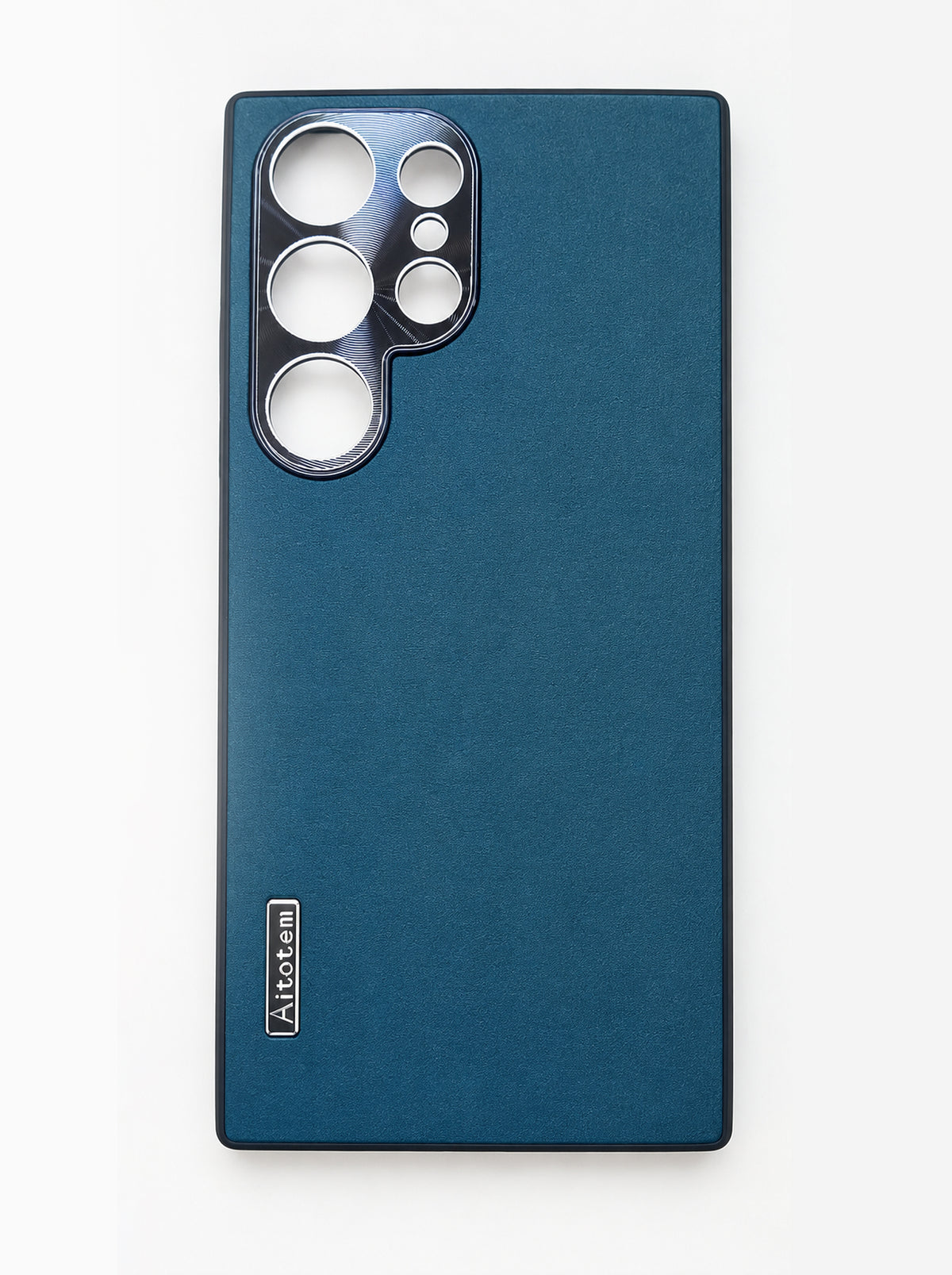 Samsung S24 Ultra | Dual-ton Case | Leather Back | Metal Camera Lens Protection | Navy Blue
