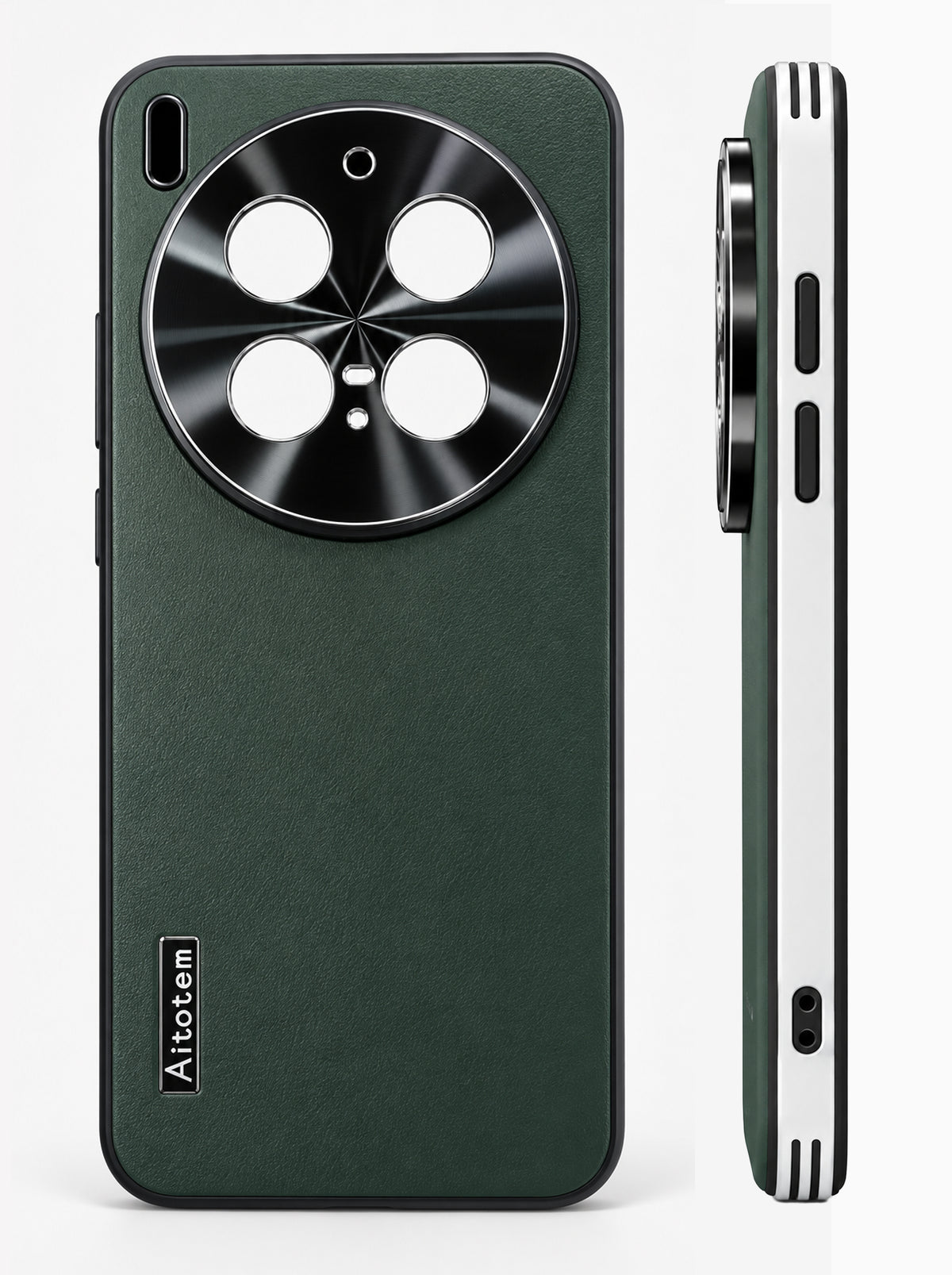 Vivo X300 Pro | Dual-ton Case | Leather Back | Metal Camera Lens Protection | Green