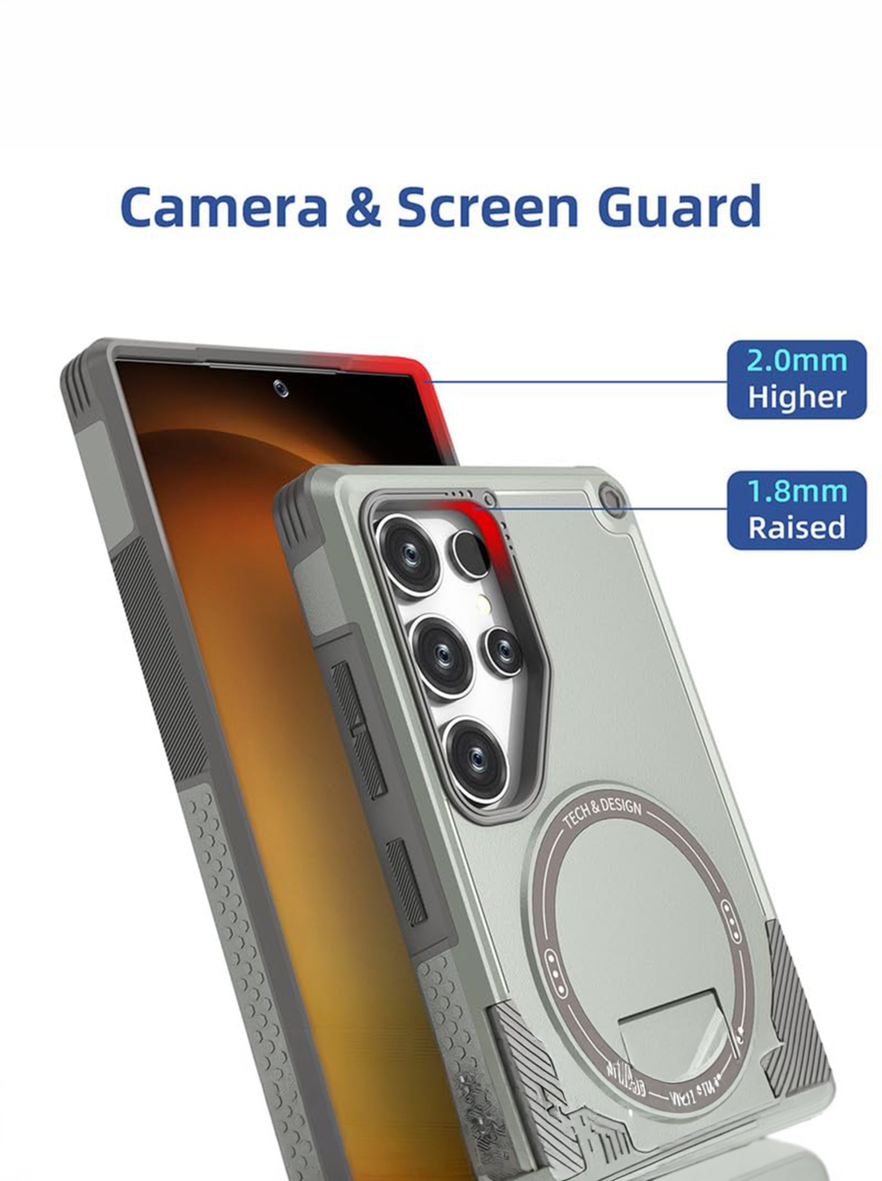 Samsung S24 ULTRA | DROP+ | Portable Kickstand | MagSafe Compatible Magnetic Case | Shockproof Military Grade Protection | GRAY COLOR