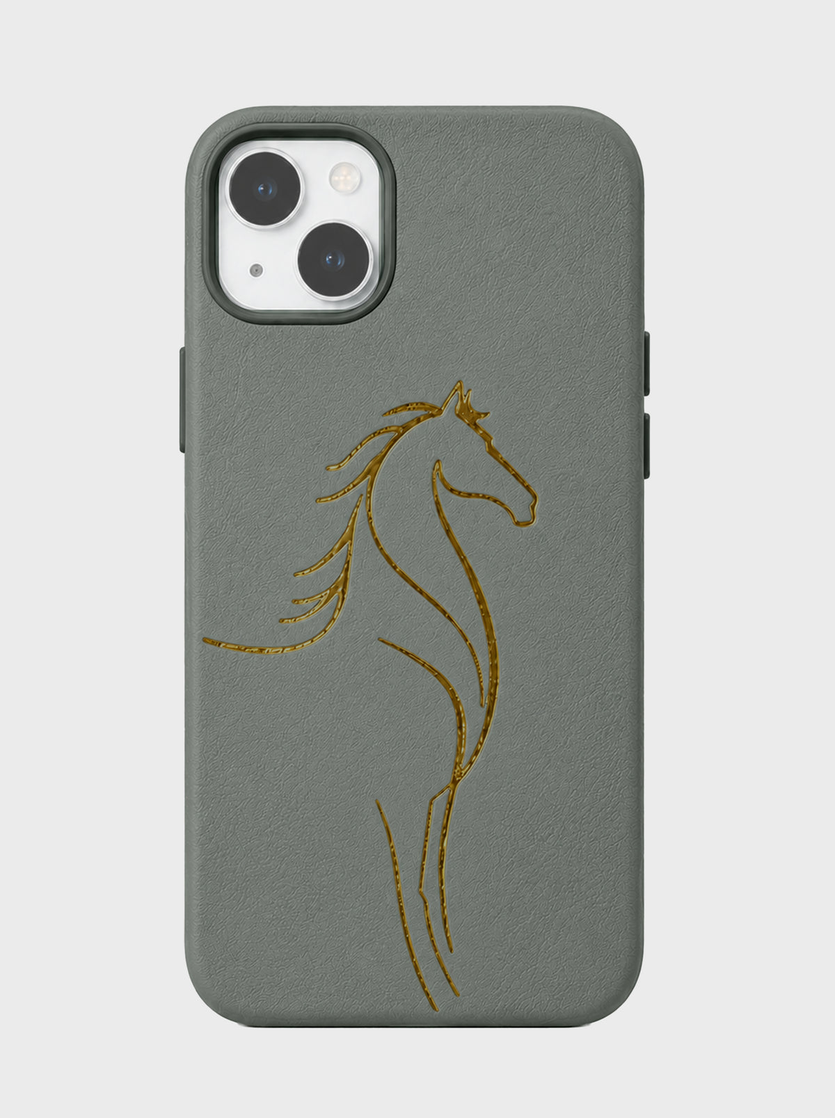 iPhone 13 | Luxury Horse Premium Leather Case with Hidden MagSafe | Gray