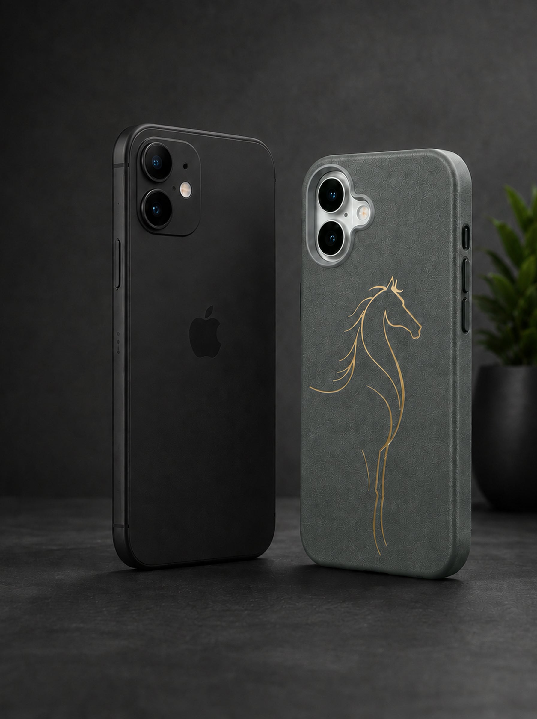 iPhone 17 | Luxury Horse Premium Leather Case with Hidden MagSafe | Gray