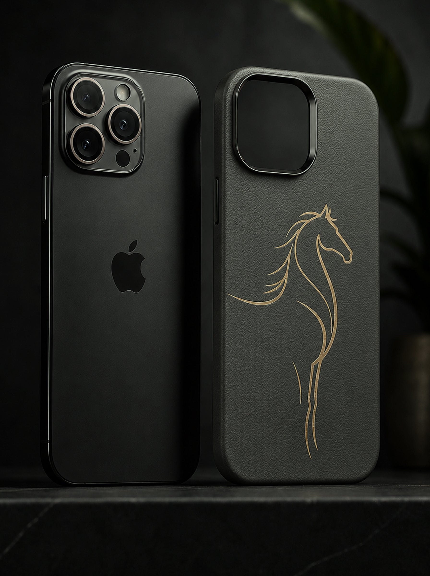 iPhone 16 Pro | Luxury Horse Premium Leather Case with Hidden MagSafe | Gray