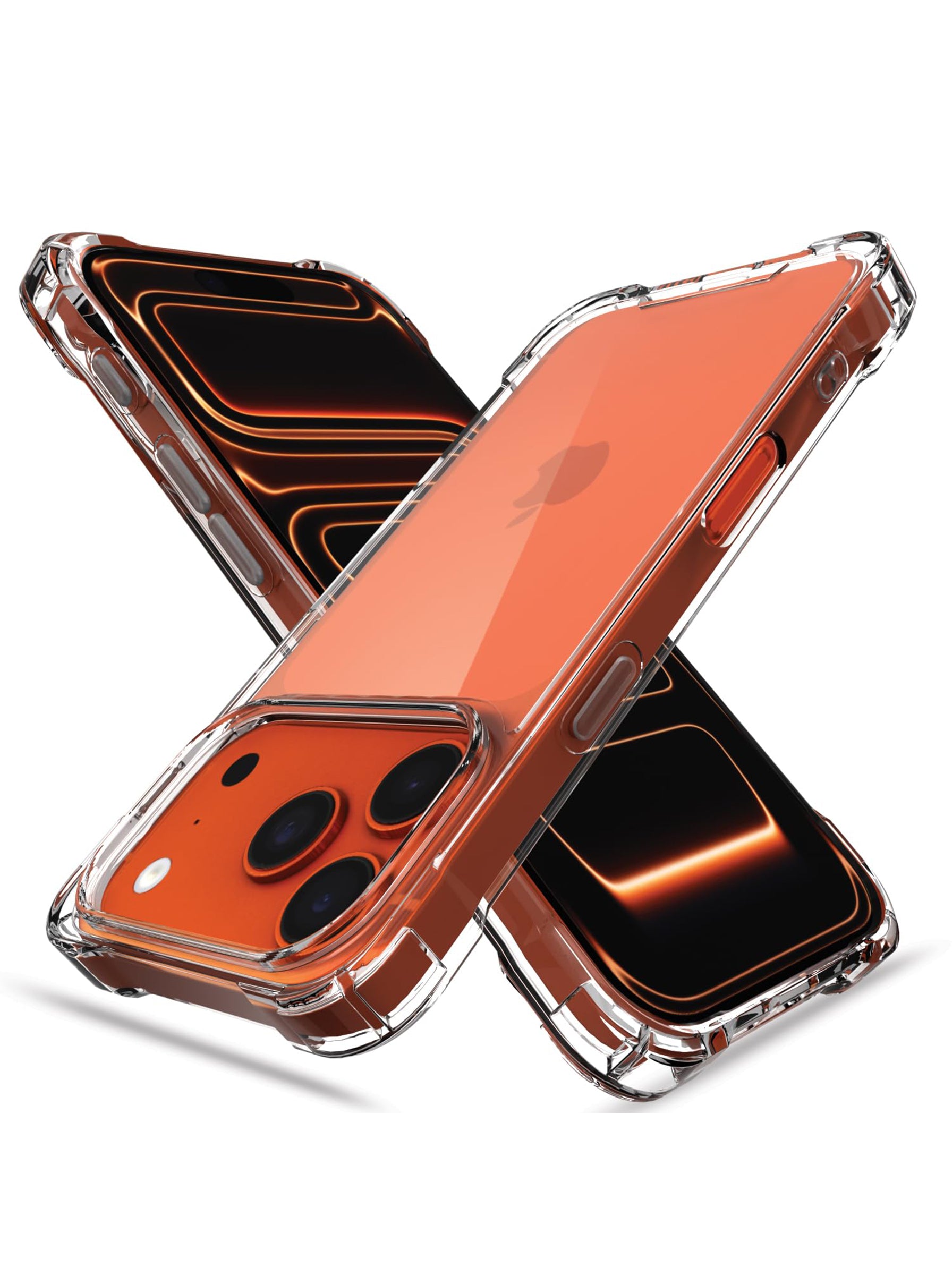 iPhone 17 Pro Max | PC + TPU | Clear Transparent | 360 Edges Protection | Phone Bumper Case (Transparent)