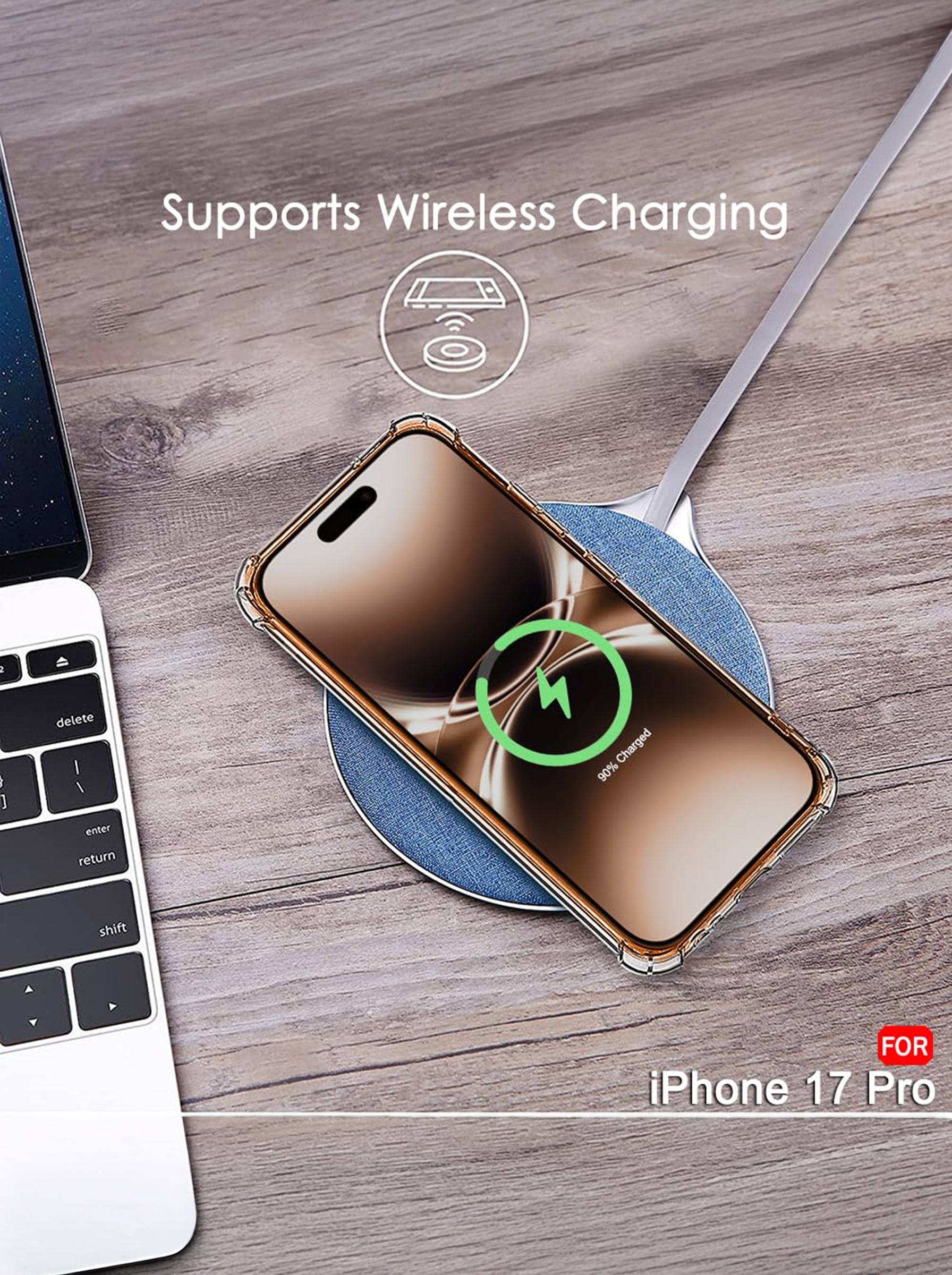 iPhone 17 Pro | PC + TPU | Clear Transparent | 360 Edges Protection | Phone Bumper Case (Transparent)