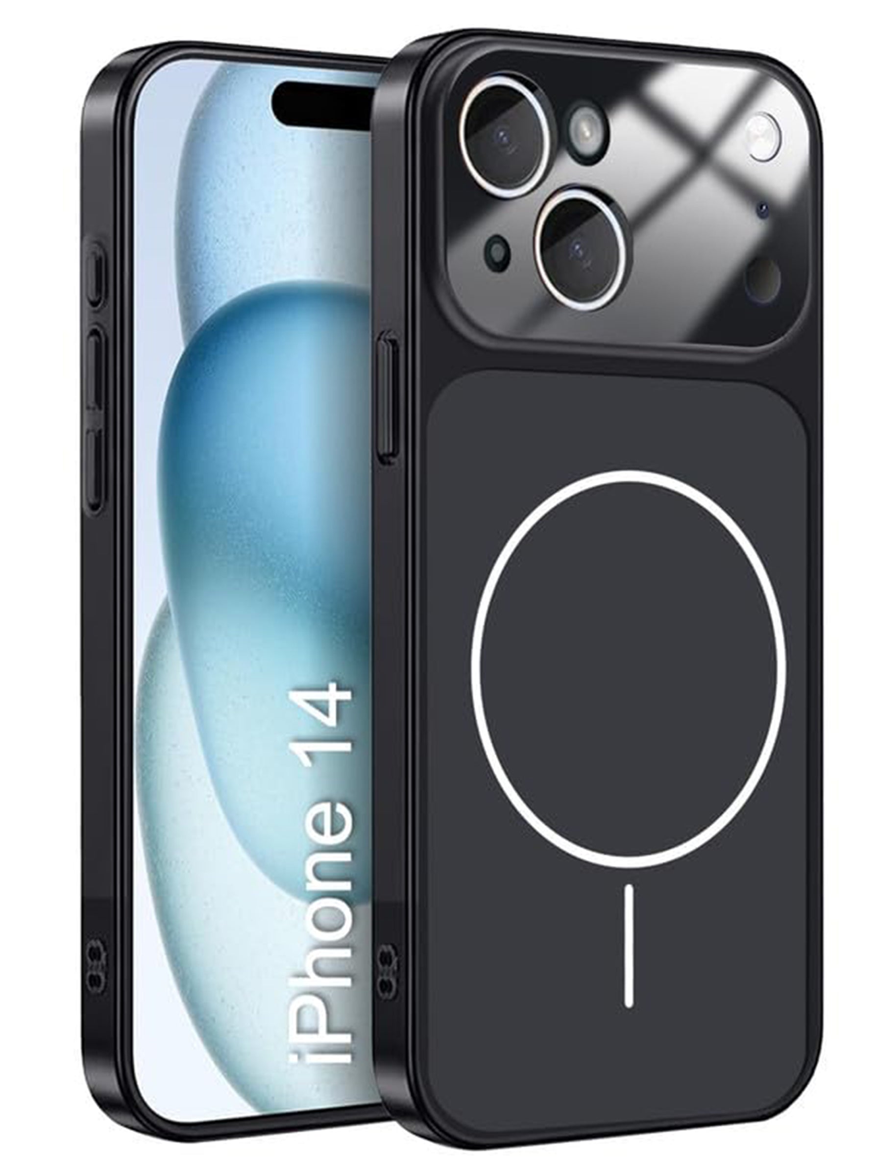 Converter Case for iPhone 14 | MagSafe | iPhone 17 Pro Series Style Design | in Built Camera Guard | Wireless Charging | BLACK COLOR