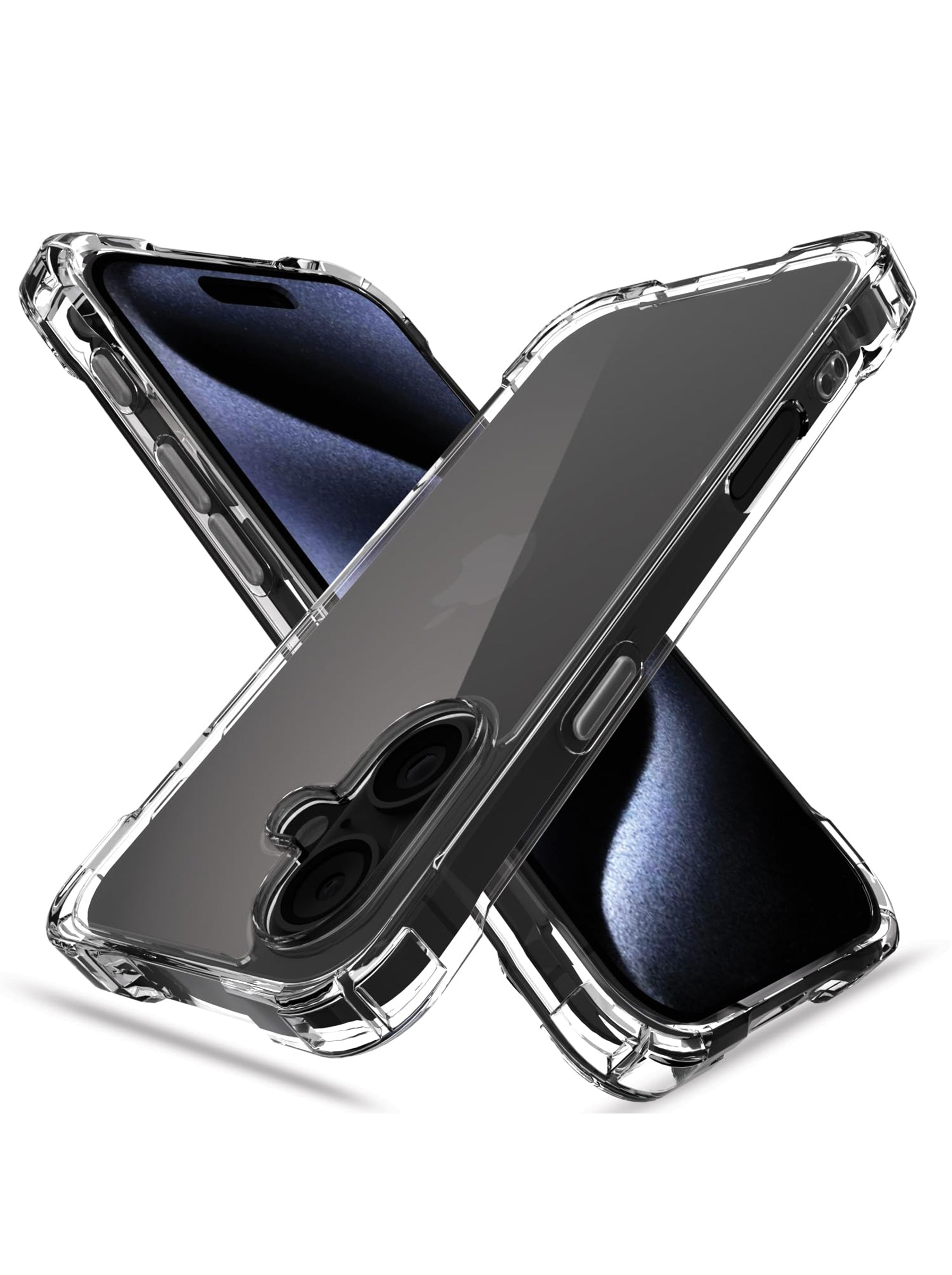 IPHONE 17 | PC + TPU | Clear Transparent | 360 Edges Protection | Phone Bumper Case (Transparent)