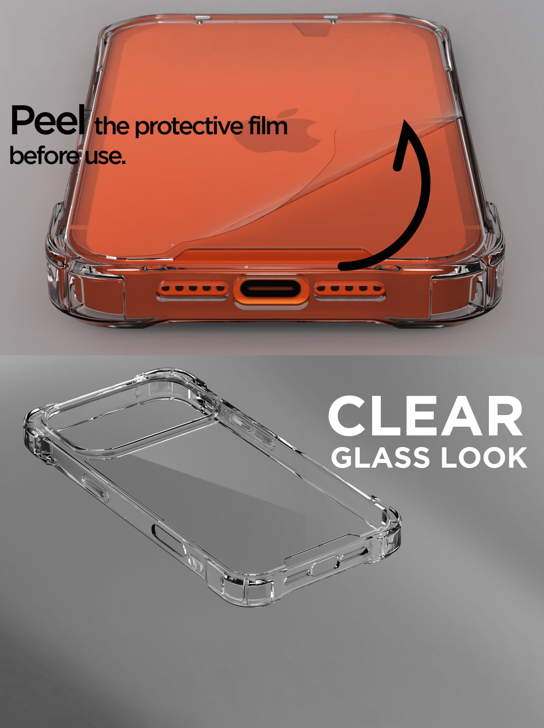 iPhone 17 Pro Max | PC + TPU | Clear Transparent | 360 Edges Protection | Phone Bumper Case (Transparent)