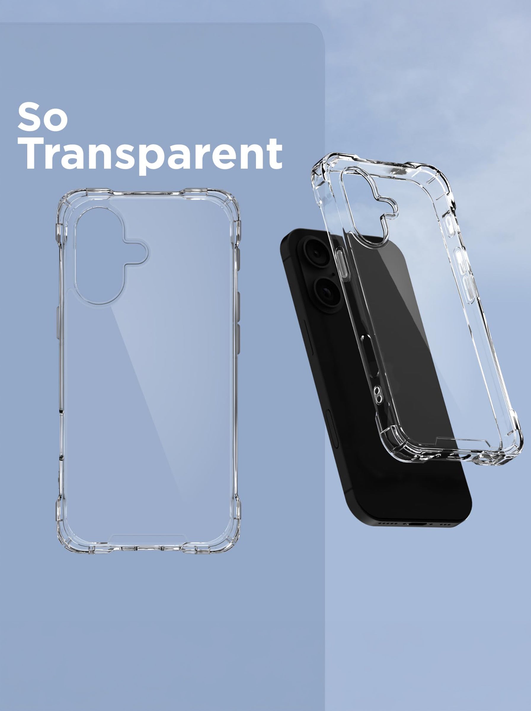 IPHONE 17 | PC + TPU | Clear Transparent | 360 Edges Protection | Phone Bumper Case (Transparent)