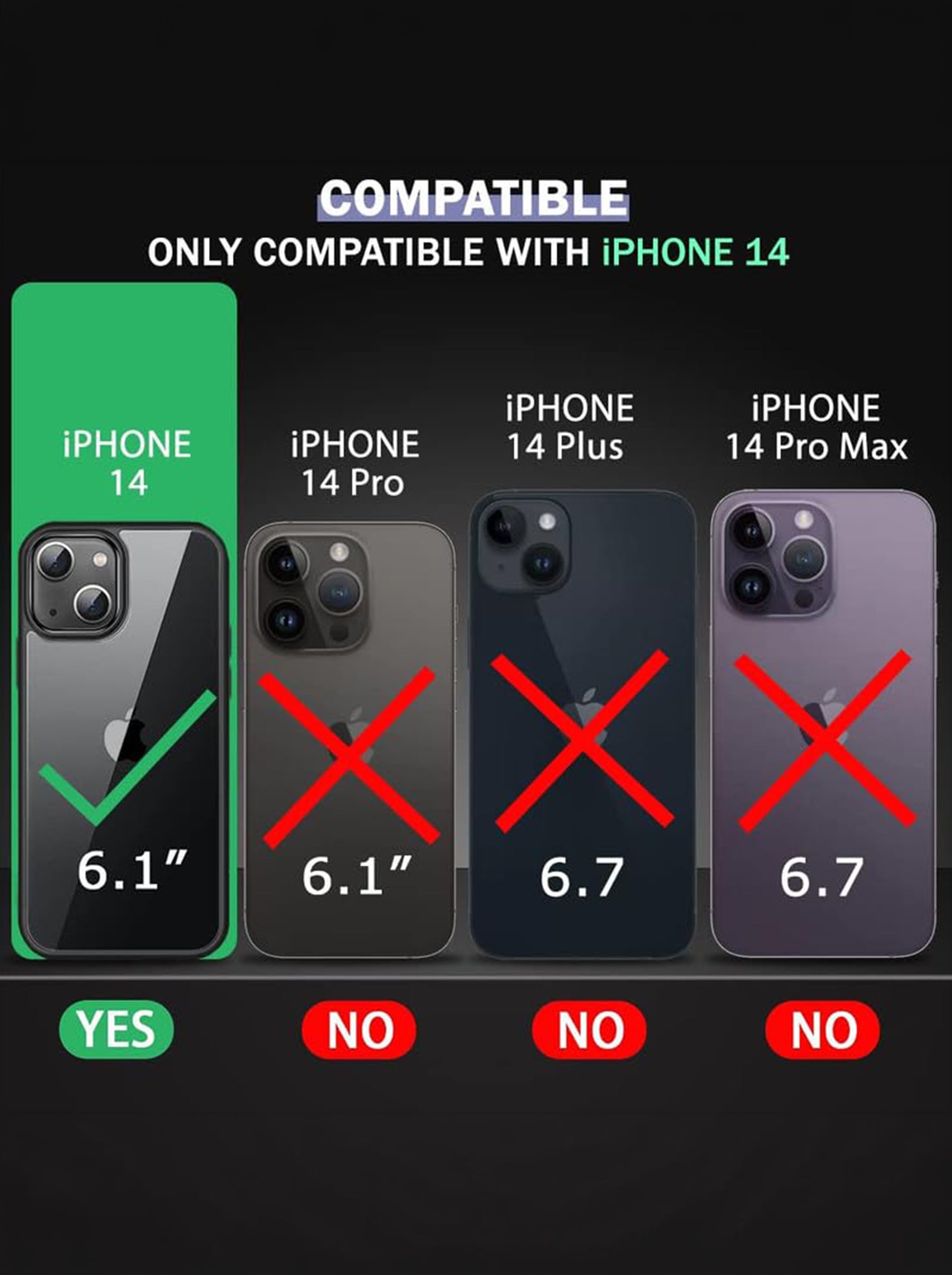 Converter Case for iPhone 14 | MagSafe | iPhone 17 Pro Series Style Design | in Built Camera Guard | Wireless Charging | BLACK COLOR