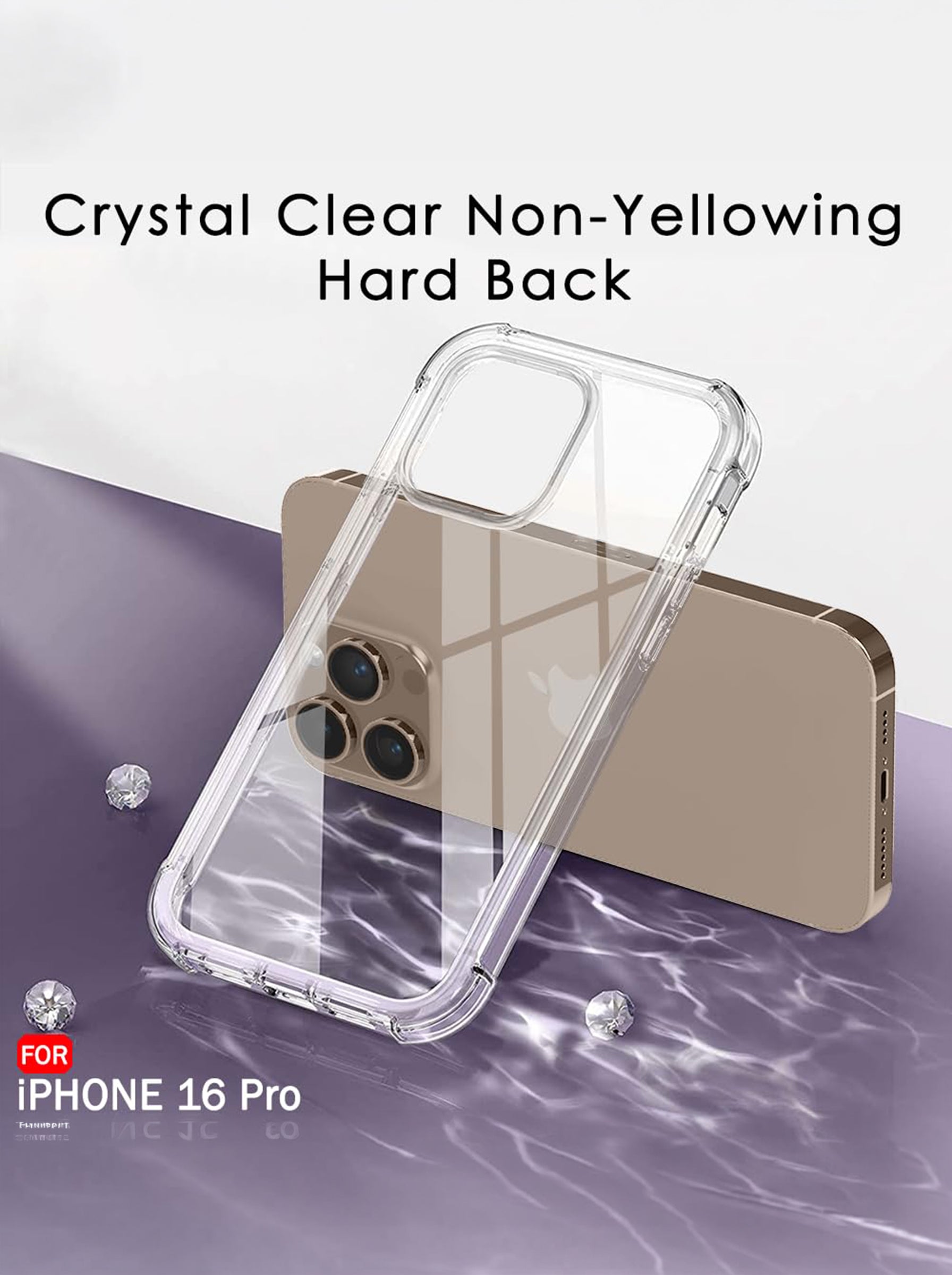 iPhone 16 Pro | PC + TPU | Clear Transparent | 360 Edges Protection | Phone Bumper Case (Transparent)
