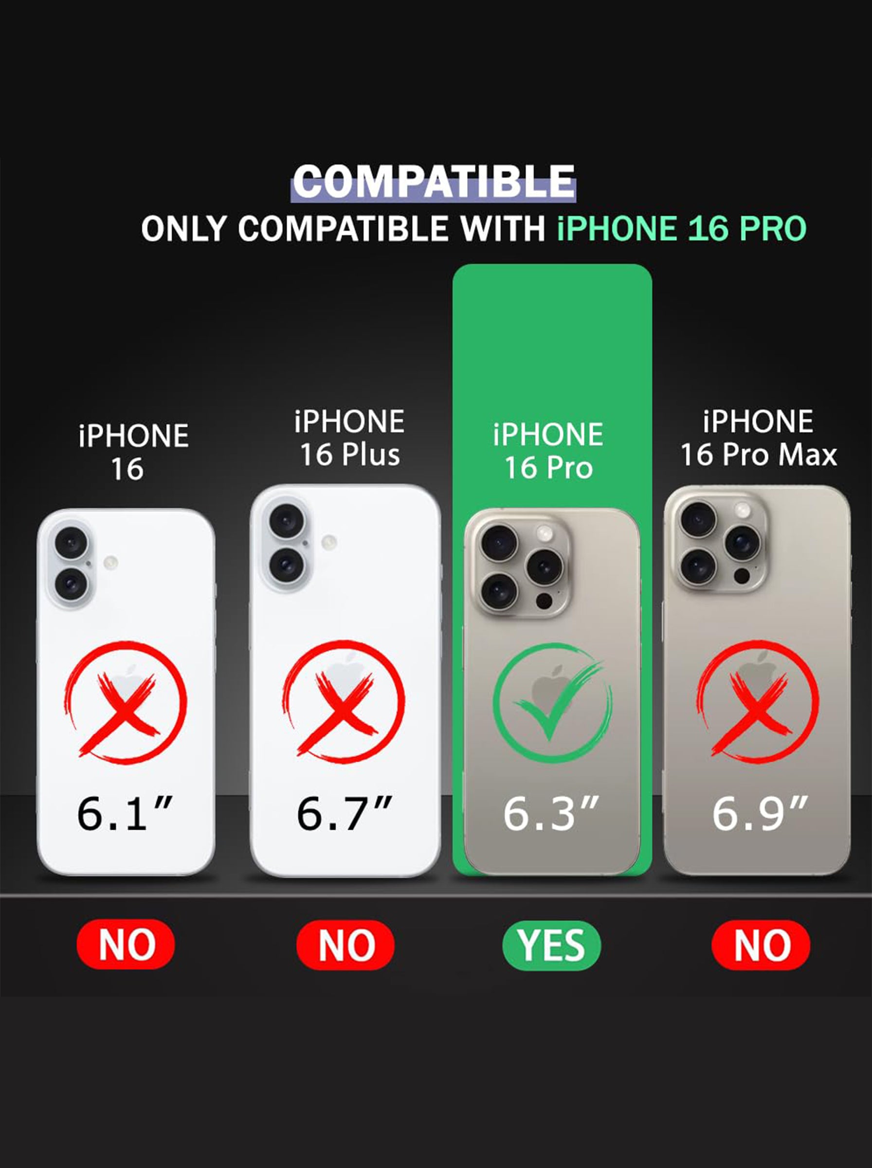iPhone 16 Pro | PC + TPU | Clear Transparent | 360 Edges Protection | Phone Bumper Case (Transparent)