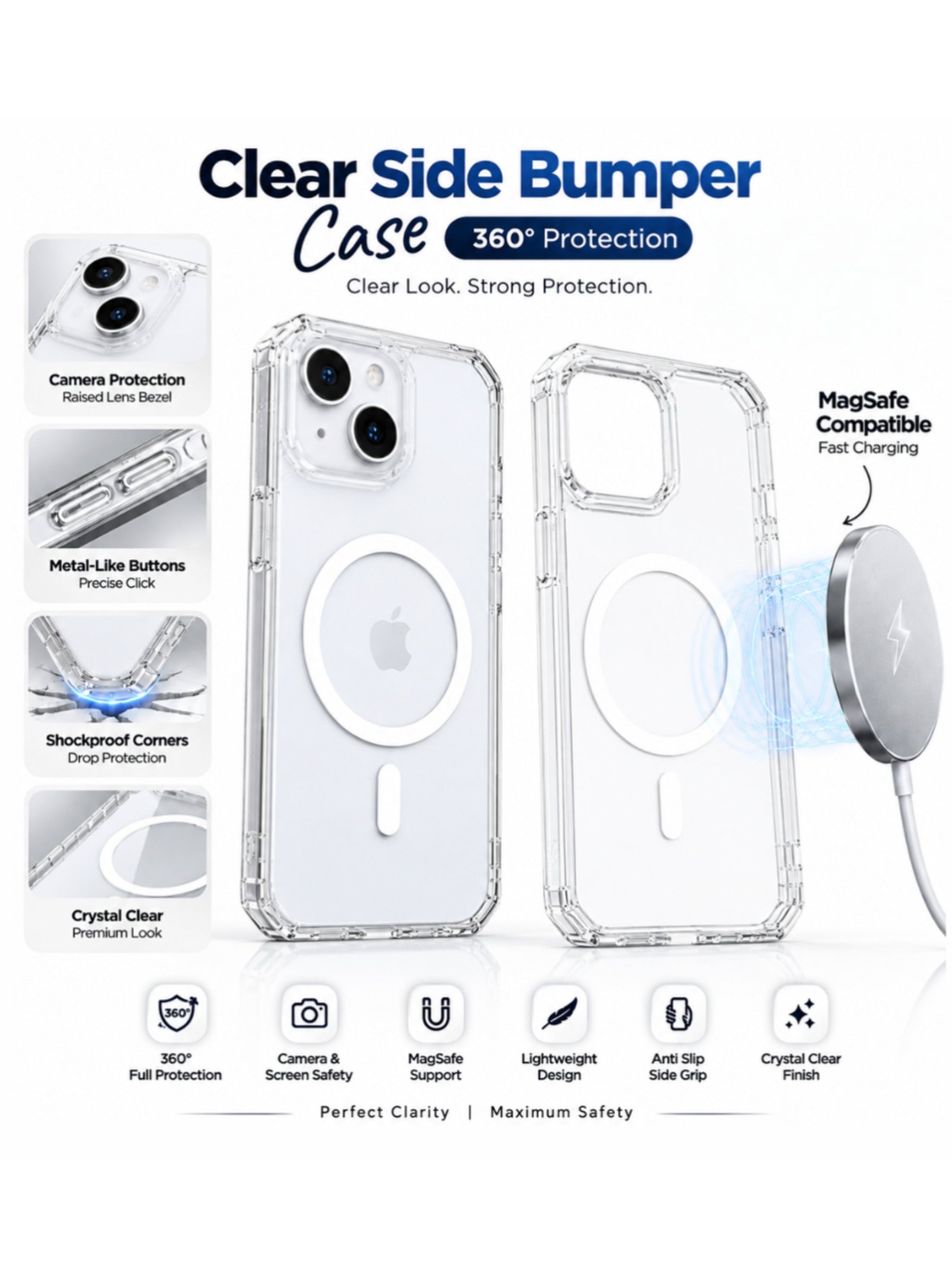 iPhone 15 | Evo Clear PC+TPU | Clear Case With Magsafe