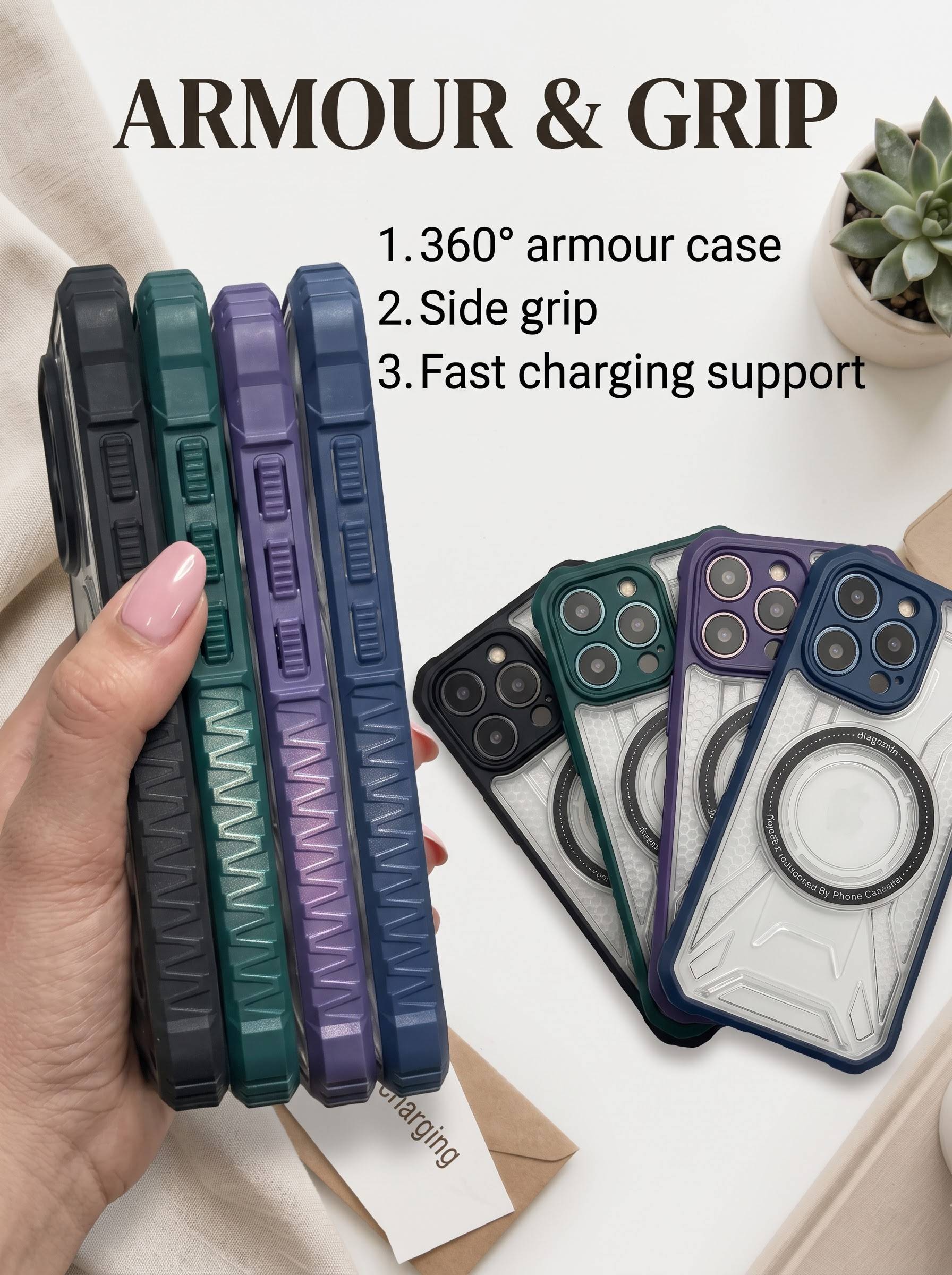 360° Armour case with wireless charging