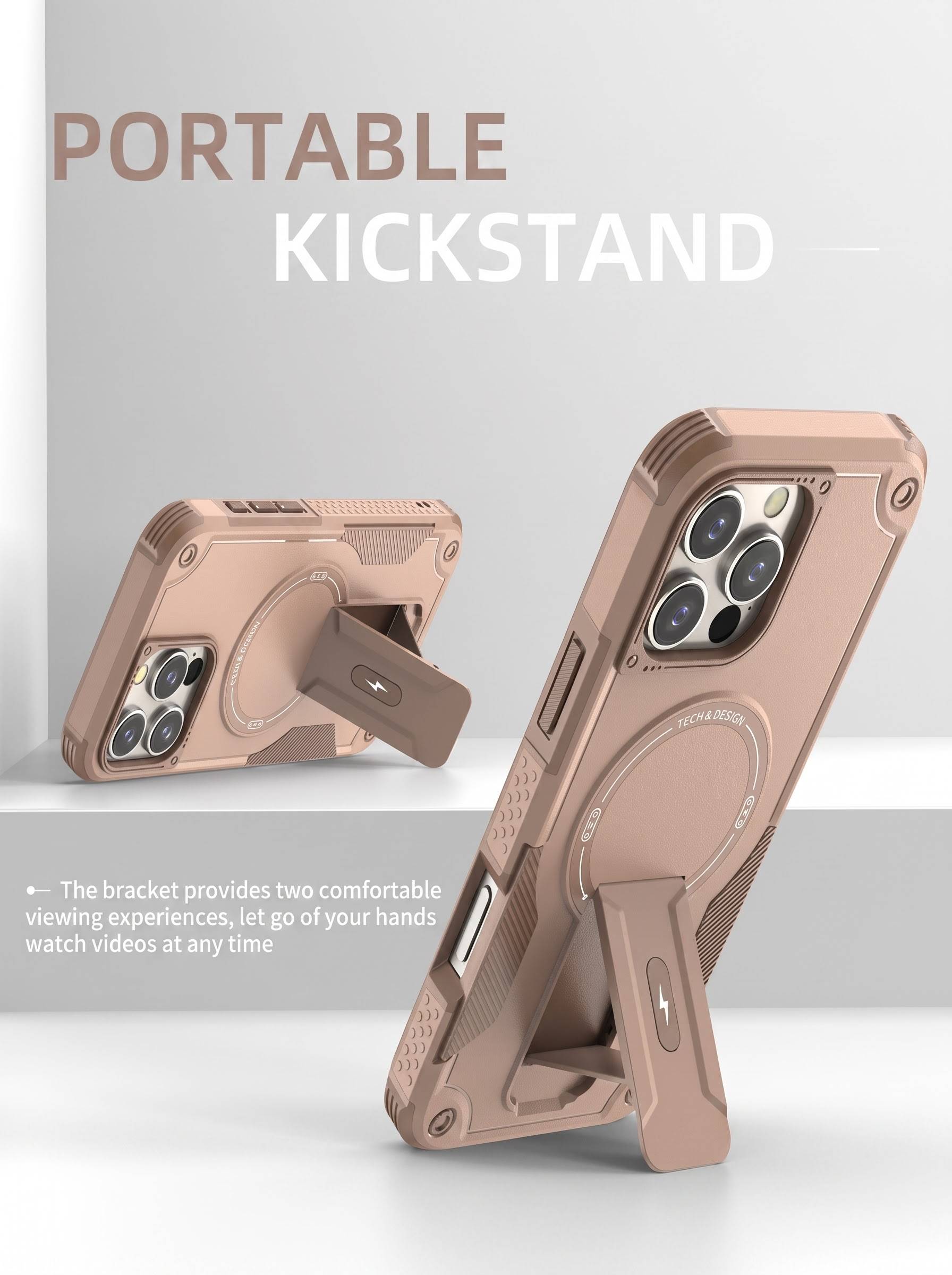IPHONE 16 PRO MAX | DROP+ | Portable Kickstand | MagSafe Compatible Magnetic Case | Shockproof Military Grade Protection | DESERT COLOR