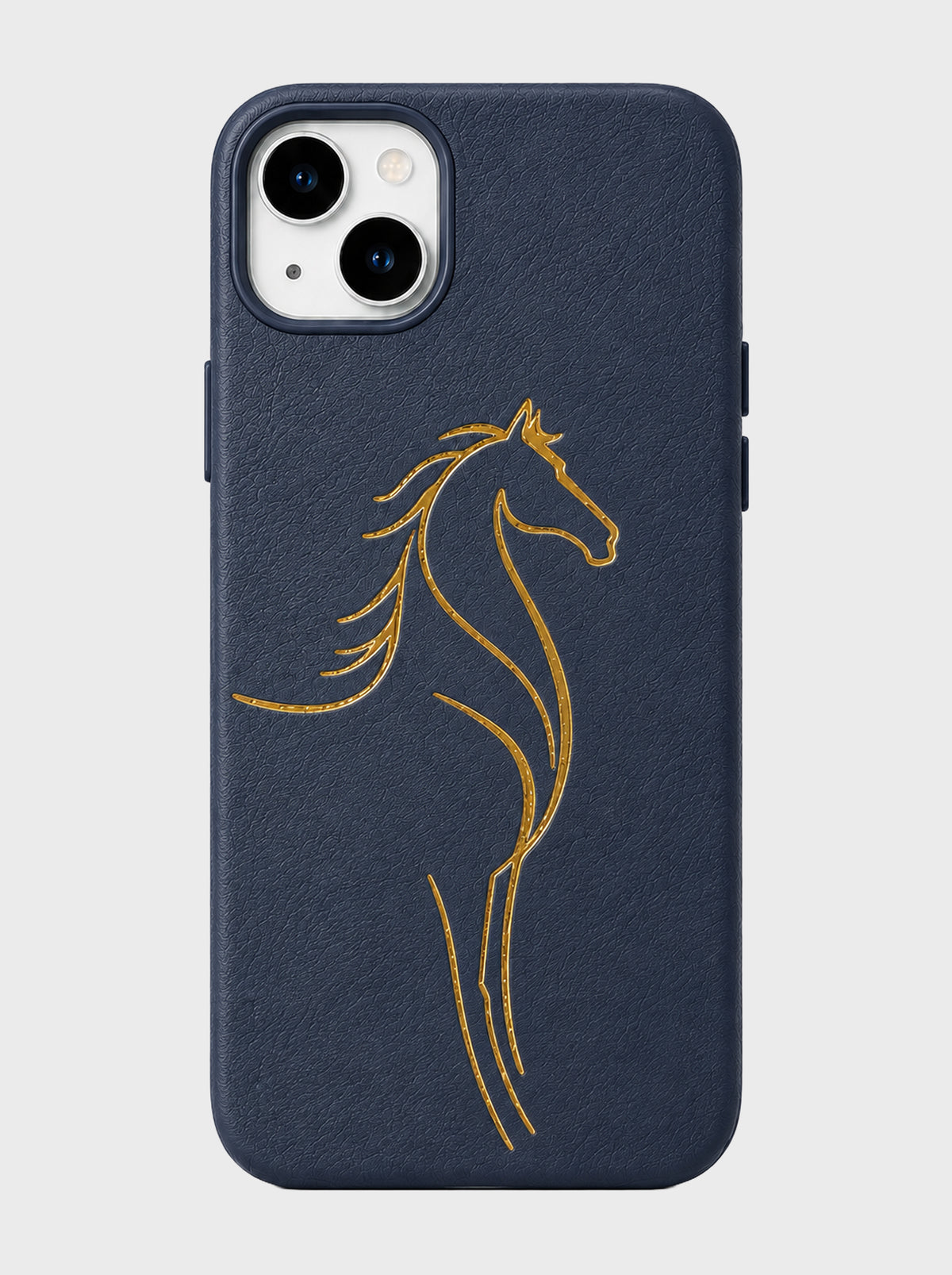 iPhone 13 | Luxury Horse Premium Leather Case with Hidden MagSafe | Navy Blue