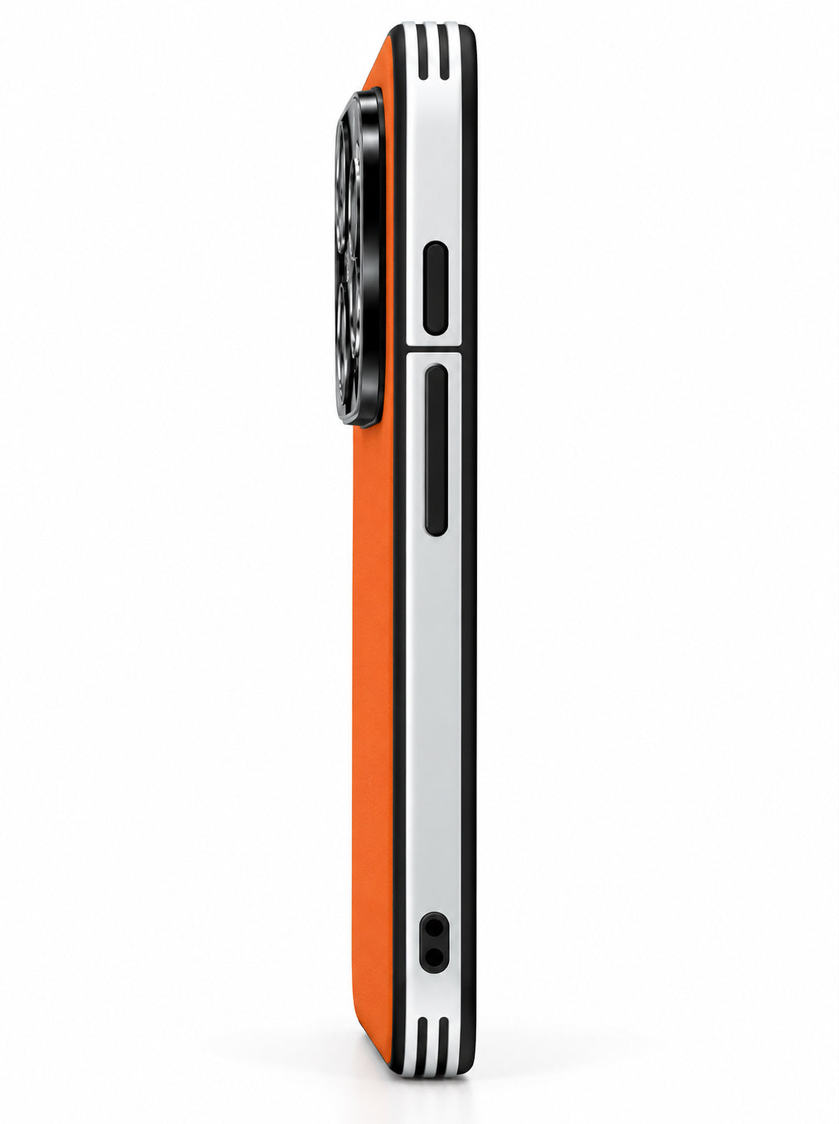 iPhone 17 Pro Max | Dual-ton Case | Leather Back | Metal Camera Lens Protection | Orange