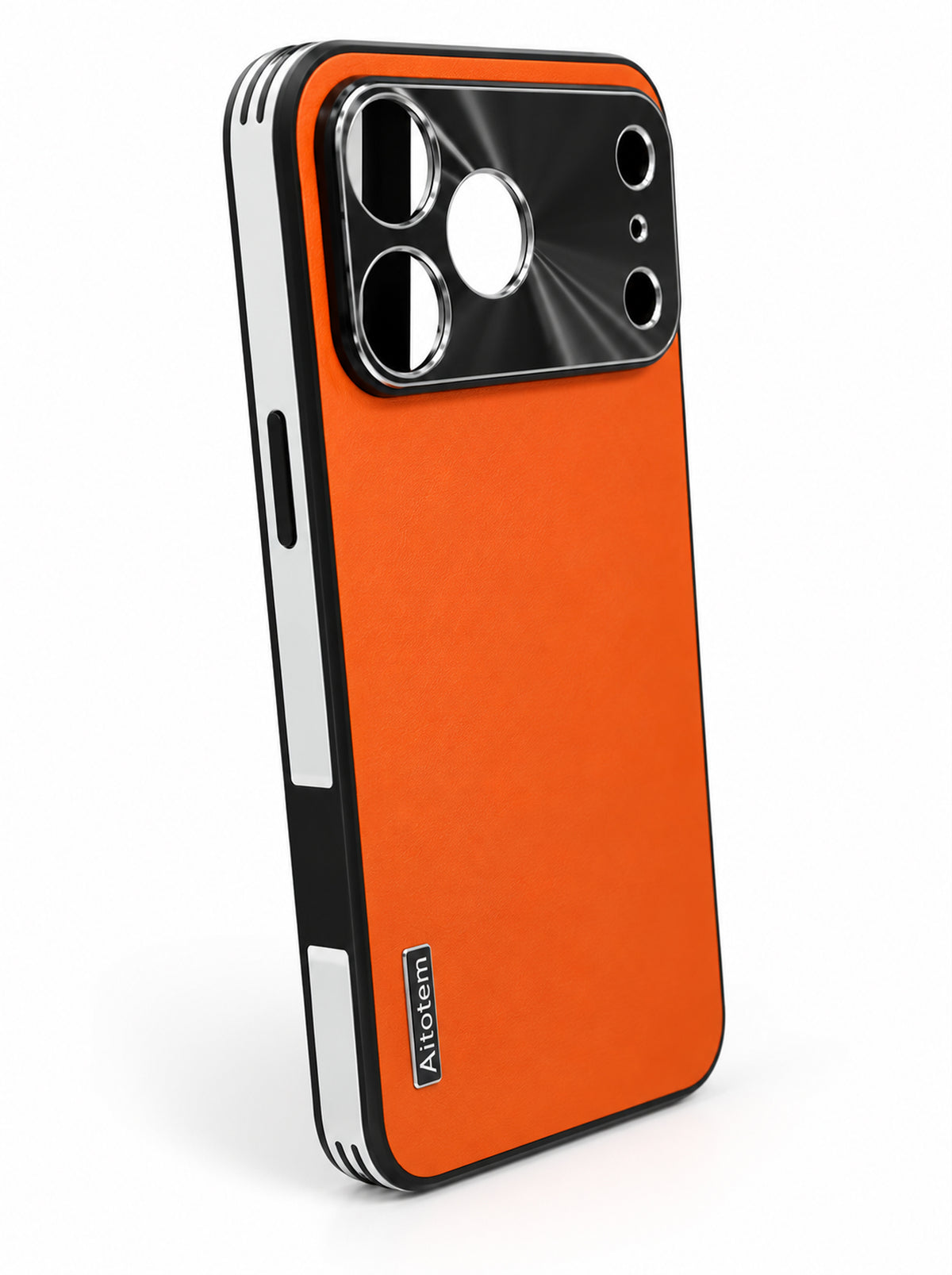 iPhone 17 Pro Max | Dual-ton Case | Leather Back | Metal Camera Lens Protection | Orange