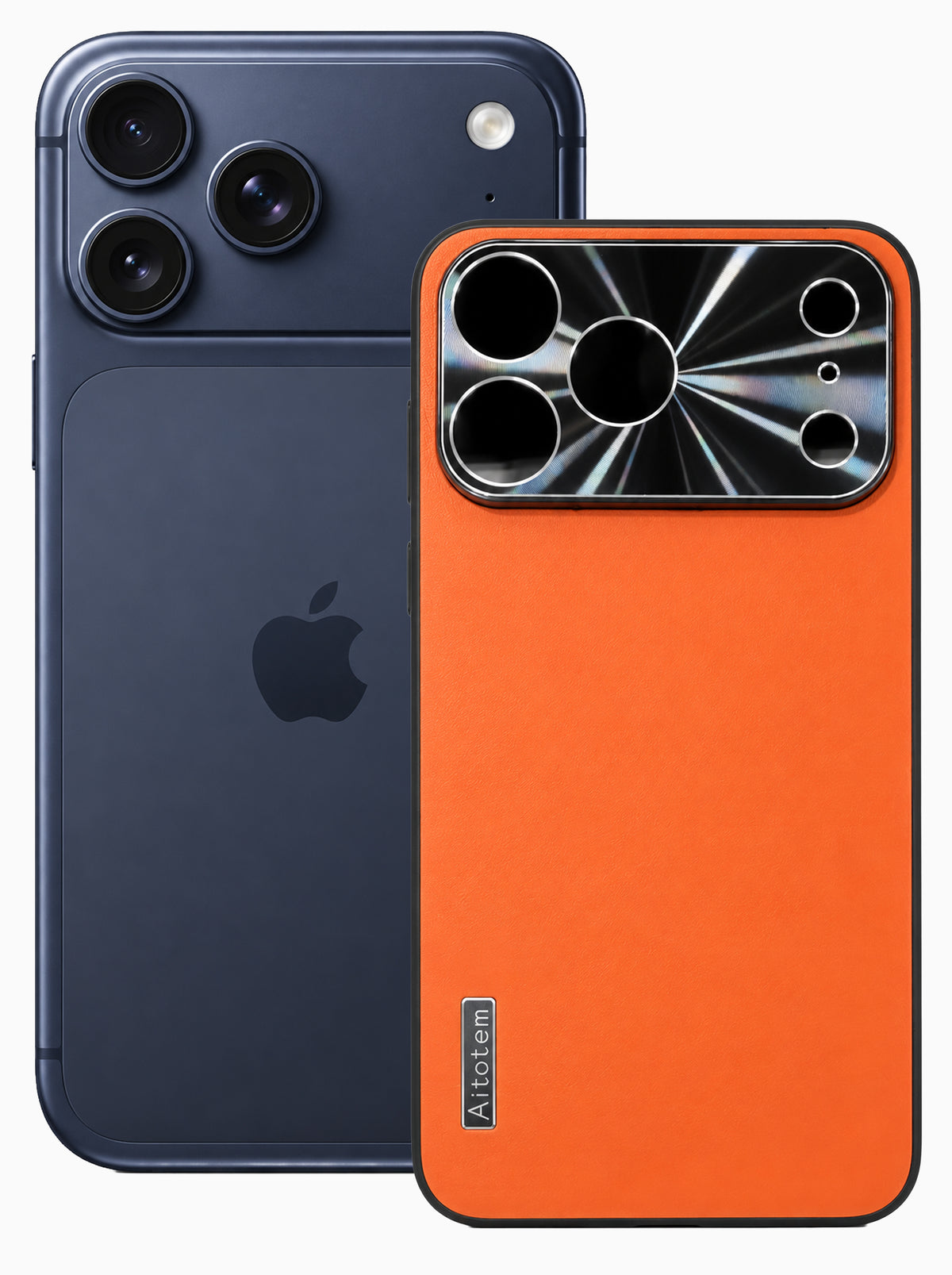 iPhone 17 Pro Max | Dual-ton Case | Leather Back | Metal Camera Lens Protection | Orange
