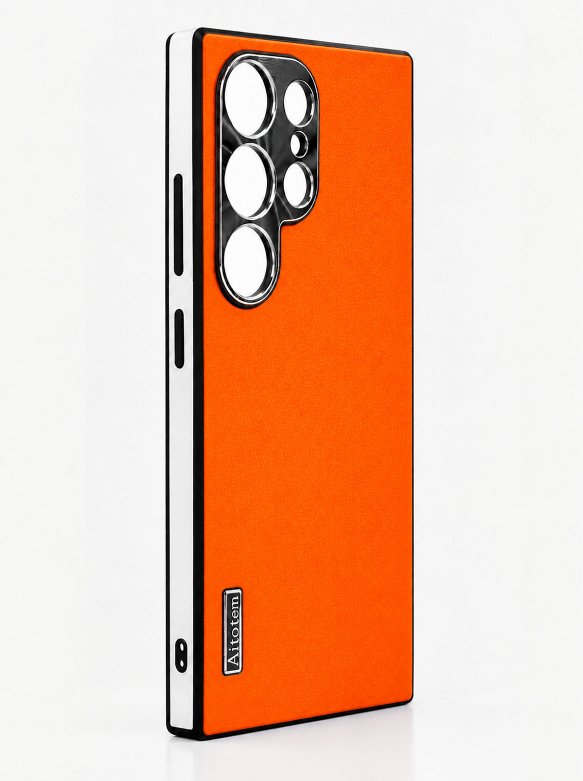 Samsung S24 Ultra | Dual-ton Case | Leather Back | Metal Camera Lens Protection | Orange