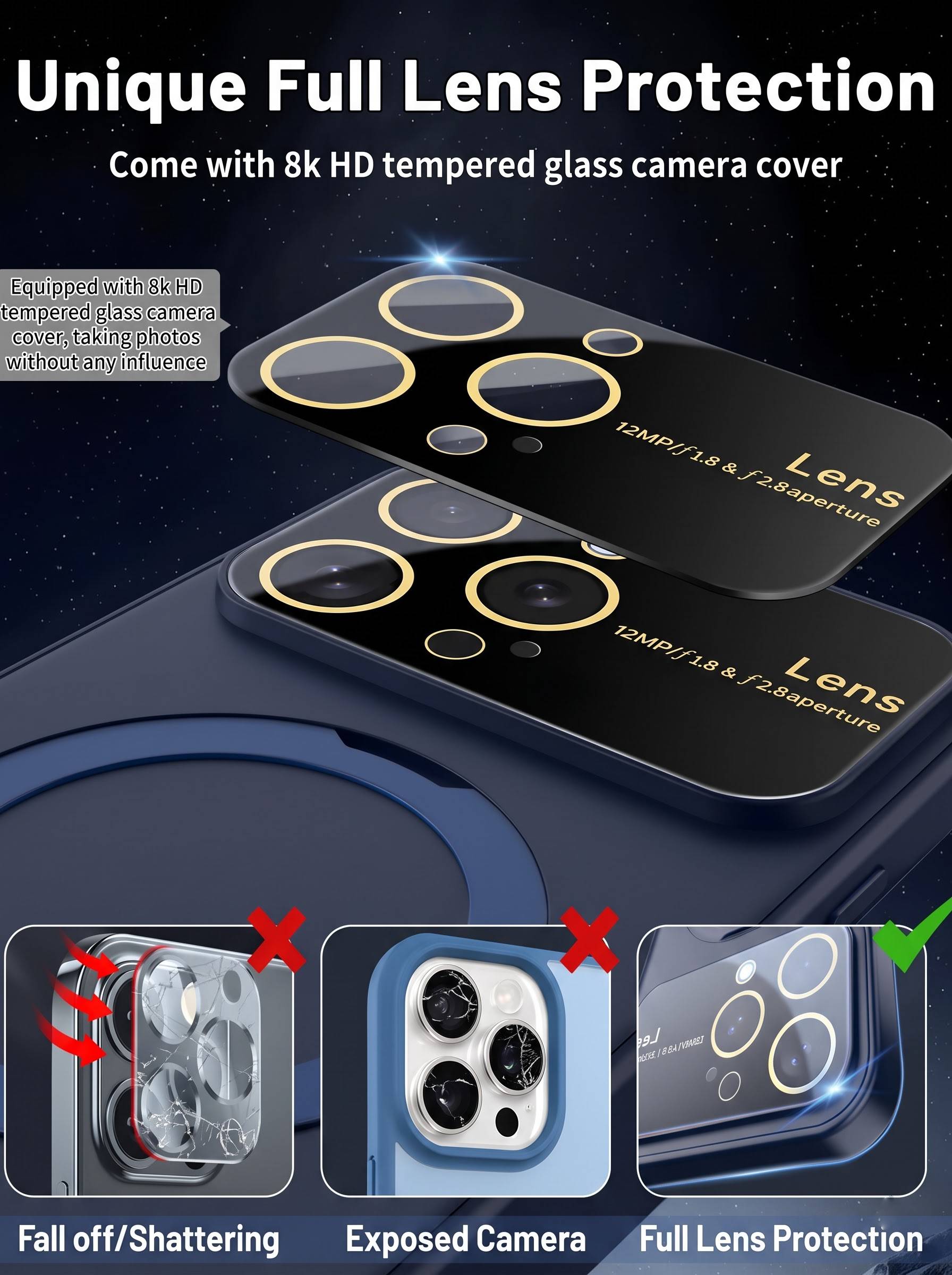 Camera lens protection case With Metal Stand for iPhone 13 Pro | Black