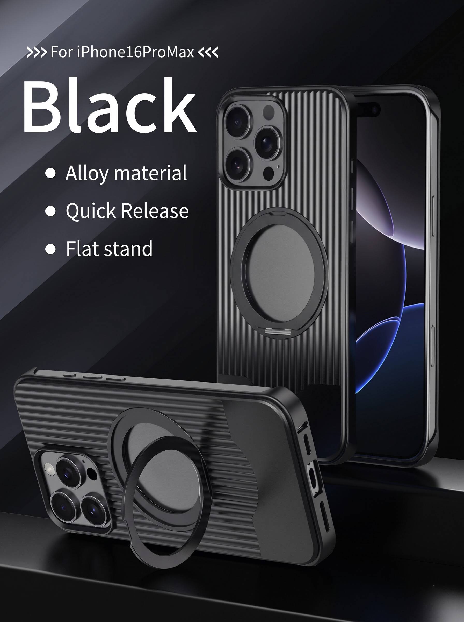 Fully metal frameless with 360stand case