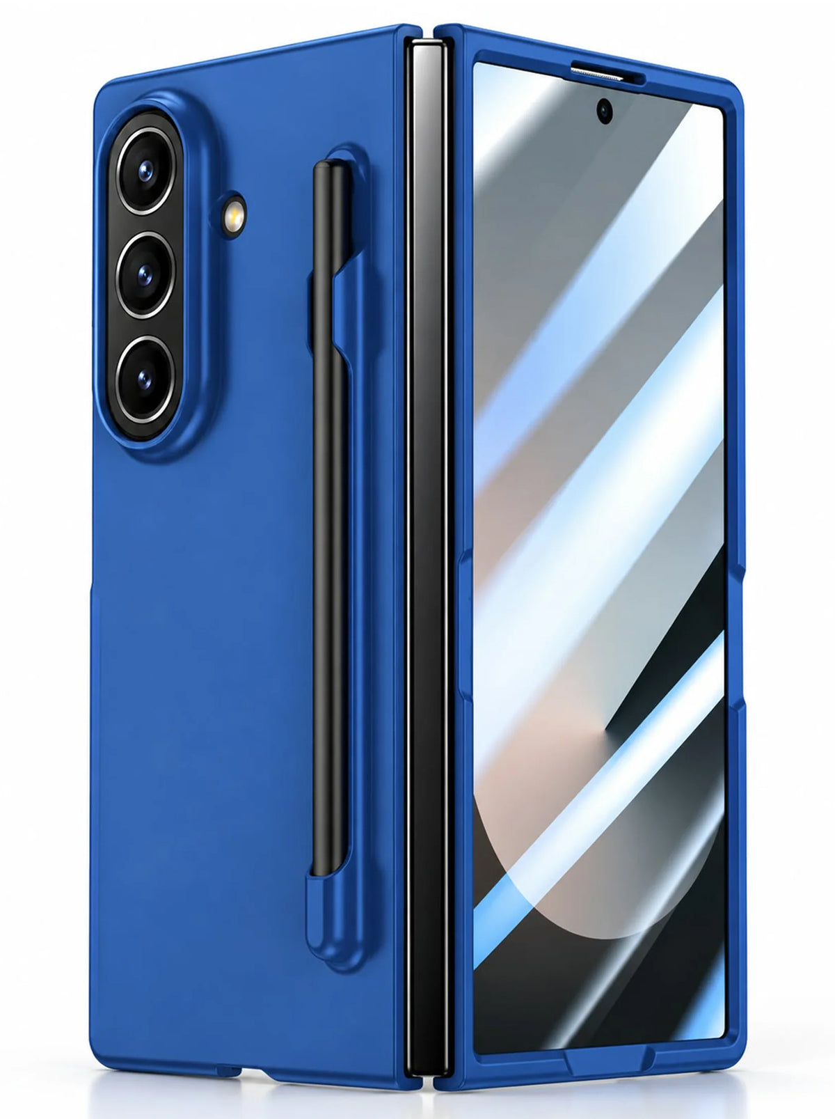 Samsung S Pen Case For Fold 5 | With Styles | Front Glass | Matt Finish | Navy Blue