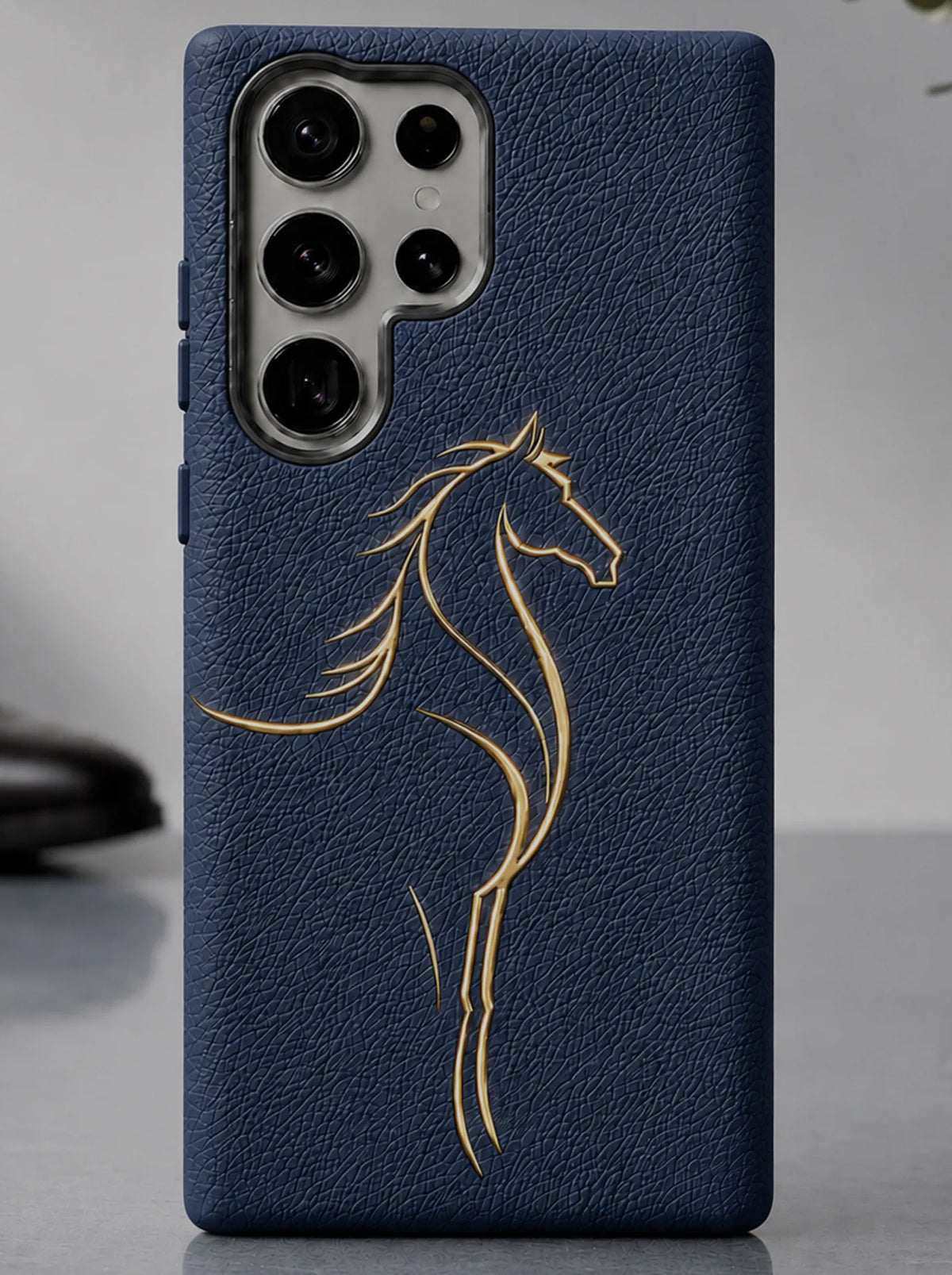 Samsung S26 Ultra | Luxury Horse Premium Leather Case with Hidden MagSafe | Navy Blue
