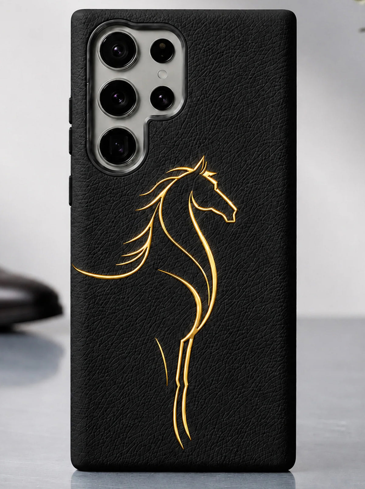 Samsung S26 Ultra | Luxury Horse Premium Leather Case with Hidden MagSafe | Black