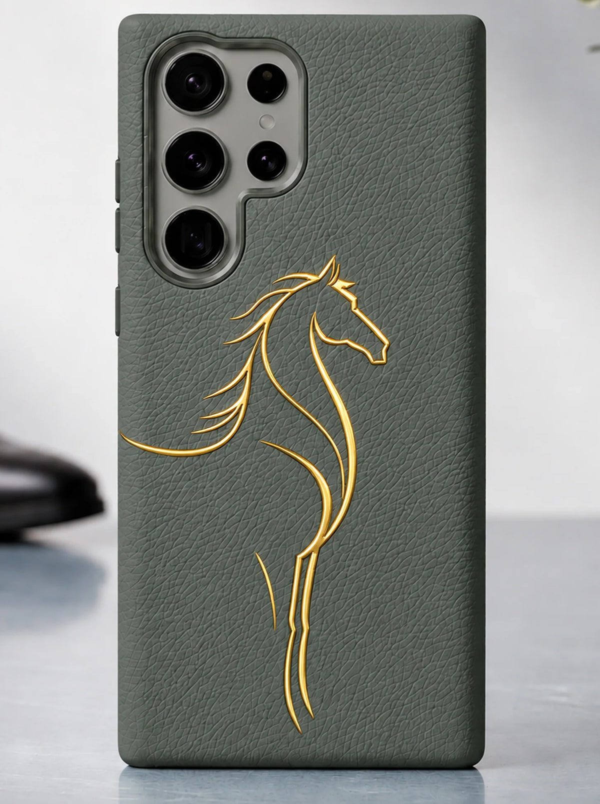 Samsung S26 Ultra | Luxury Horse Premium Leather Case with Hidden MagSafe | Dark Gray