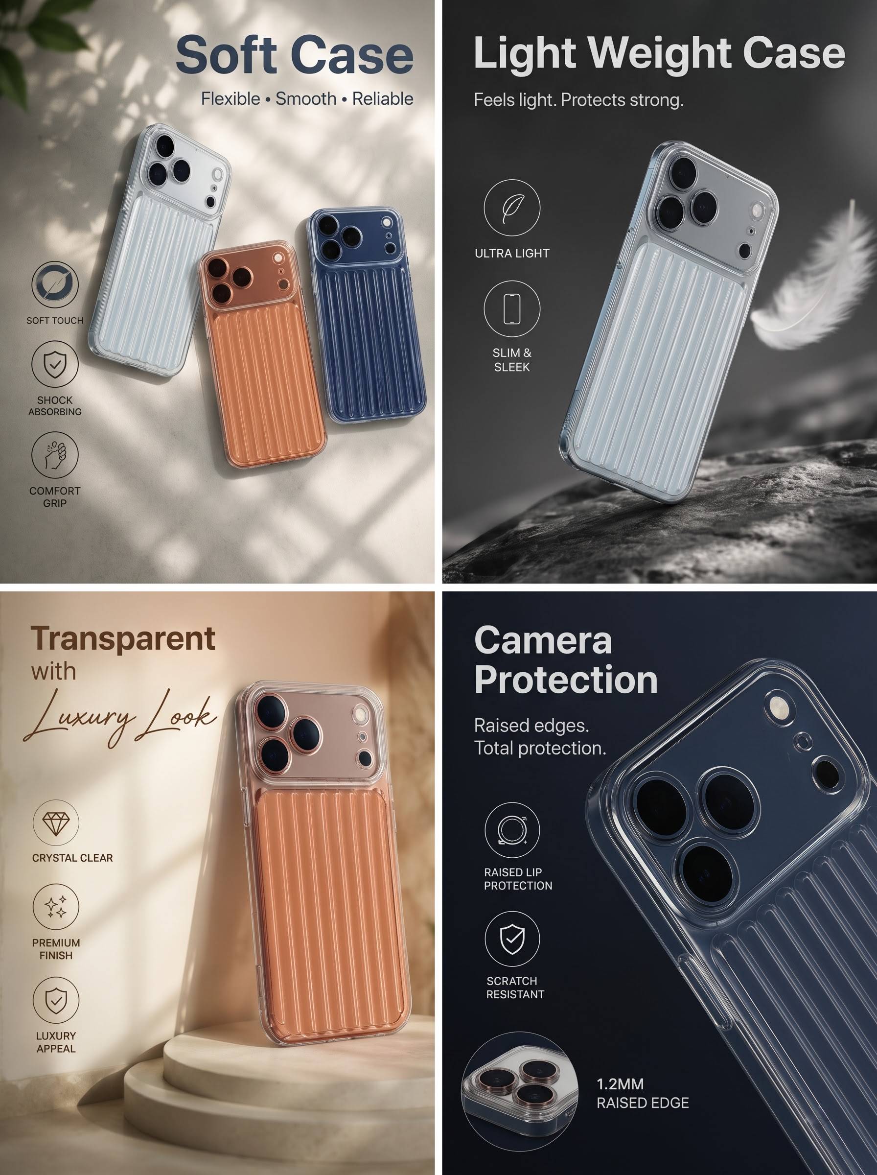 CLEAR STRIP SOFT TPU CASE