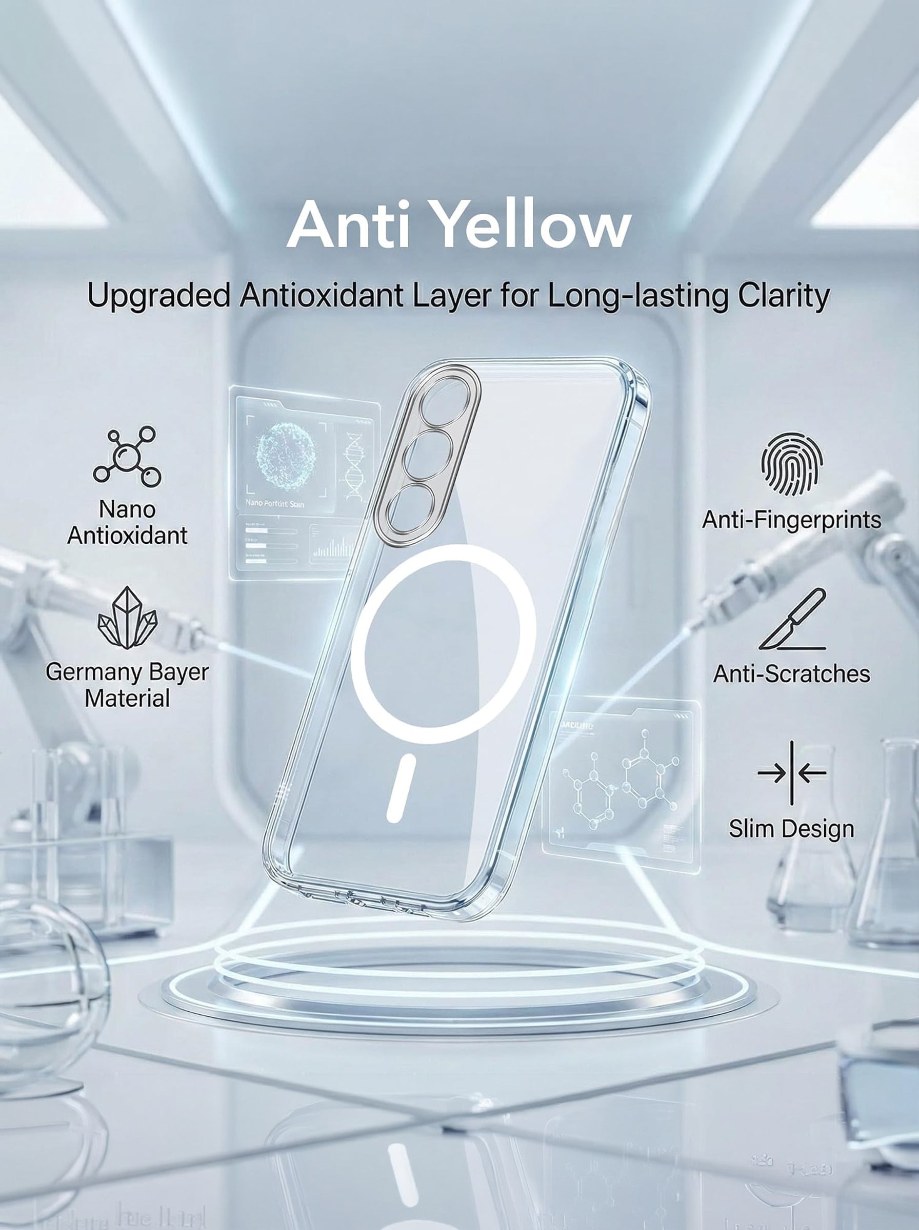 Vivo V70 FE 5G Clear Hard PC Case | Anti-Yellow | MagSafe Compatible
