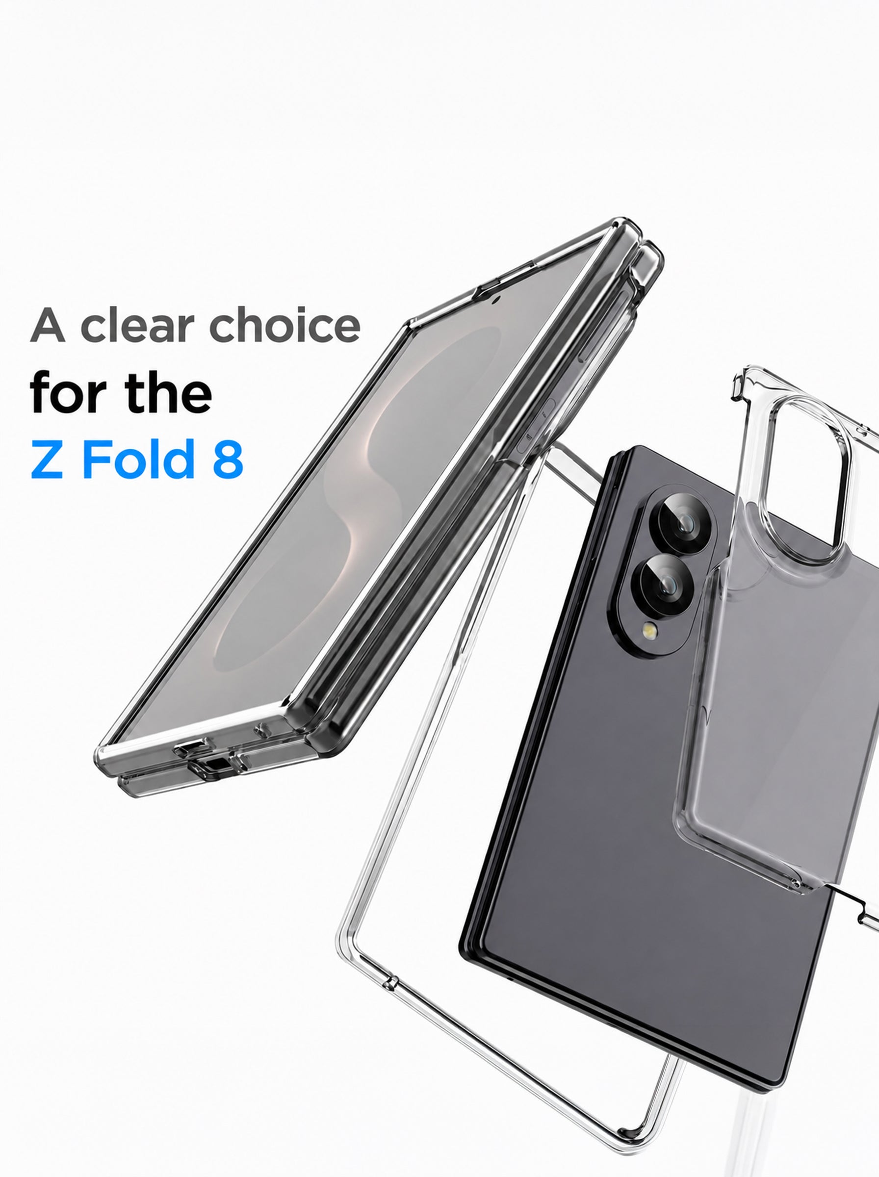 Samsung Z Fold 8 Transparent Hard PC Phone Case | Anti-Yellow | Ultra-Thin Slim Fit