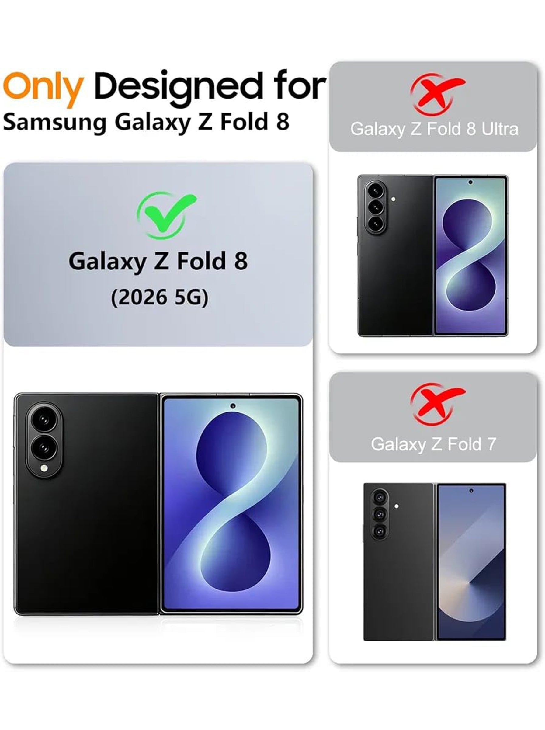 Samsung Z Fold 8 Transparent Hard PC Phone Case | Anti-Yellow | Ultra-Thin Slim Fit