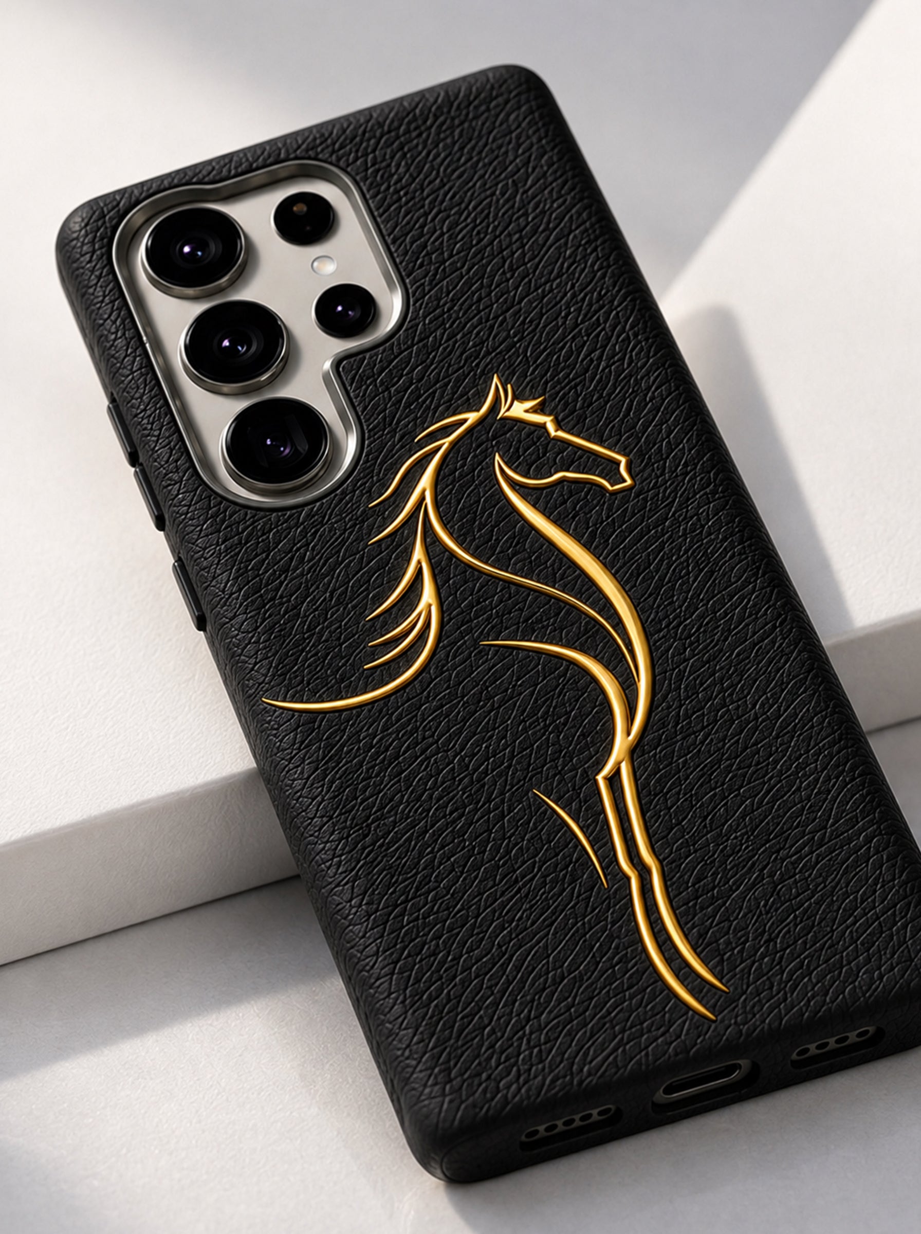 Samsung S26 Ultra | Luxury Horse Premium Leather Case with Hidden MagSafe | Black