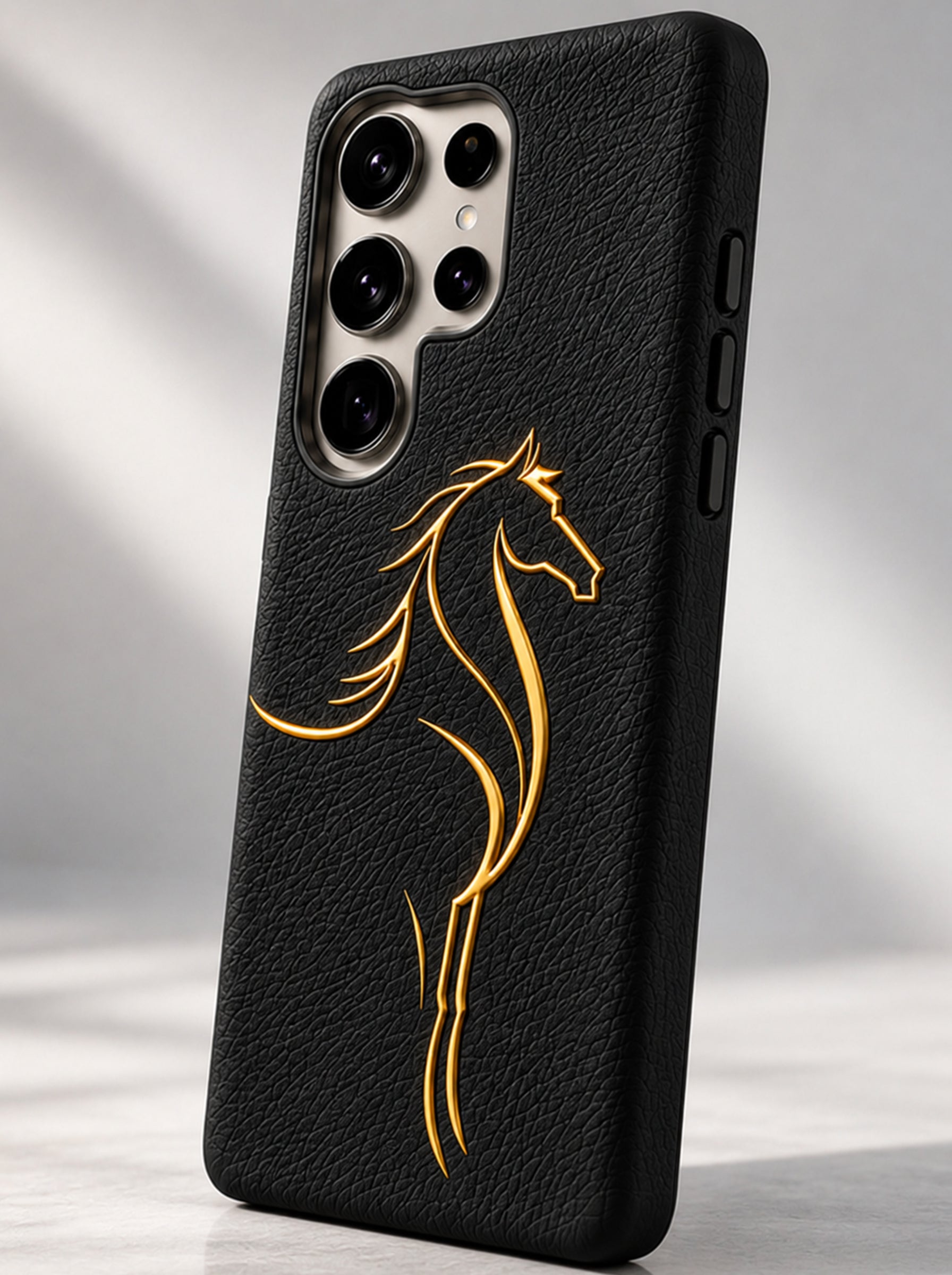 Samsung S26 Ultra | Luxury Horse Premium Leather Case with Hidden MagSafe | Black