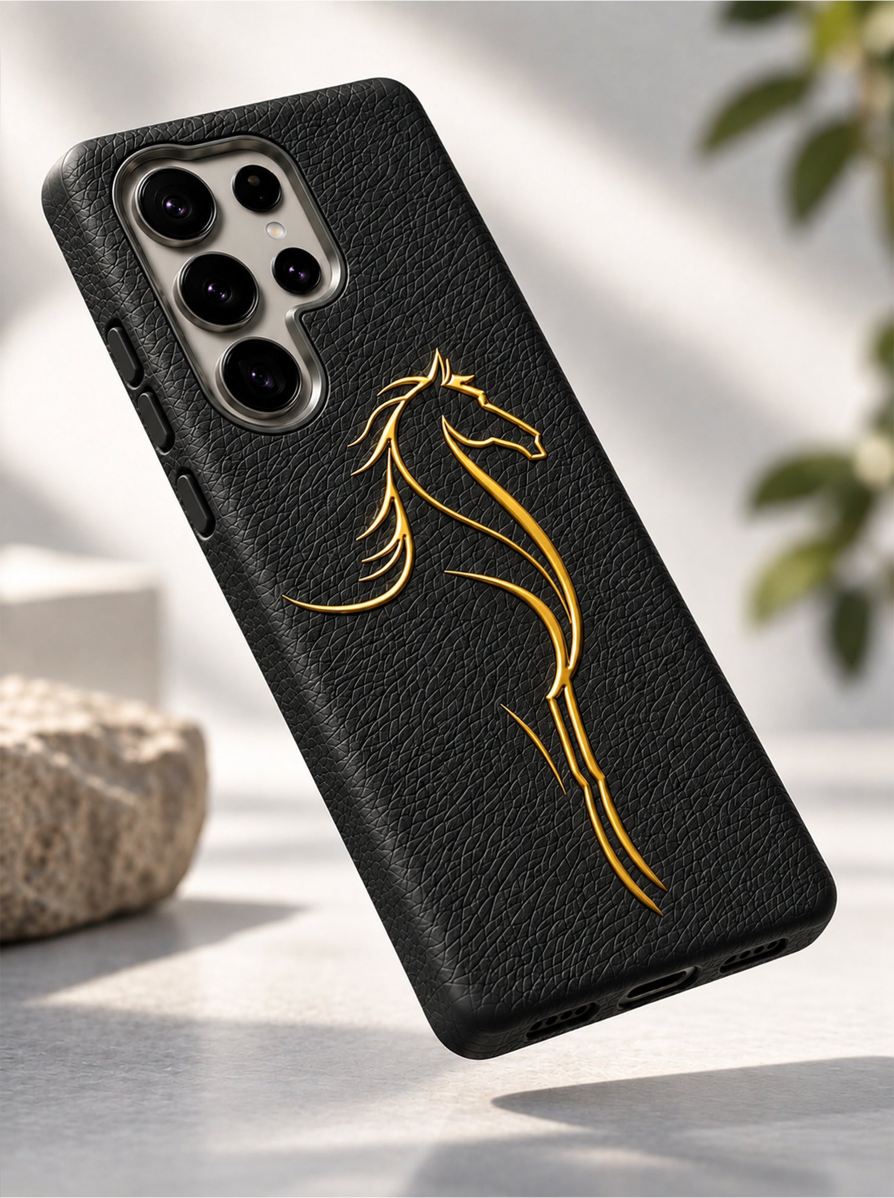Samsung S26 Ultra | Luxury Horse Premium Leather Case with Hidden MagSafe | Black