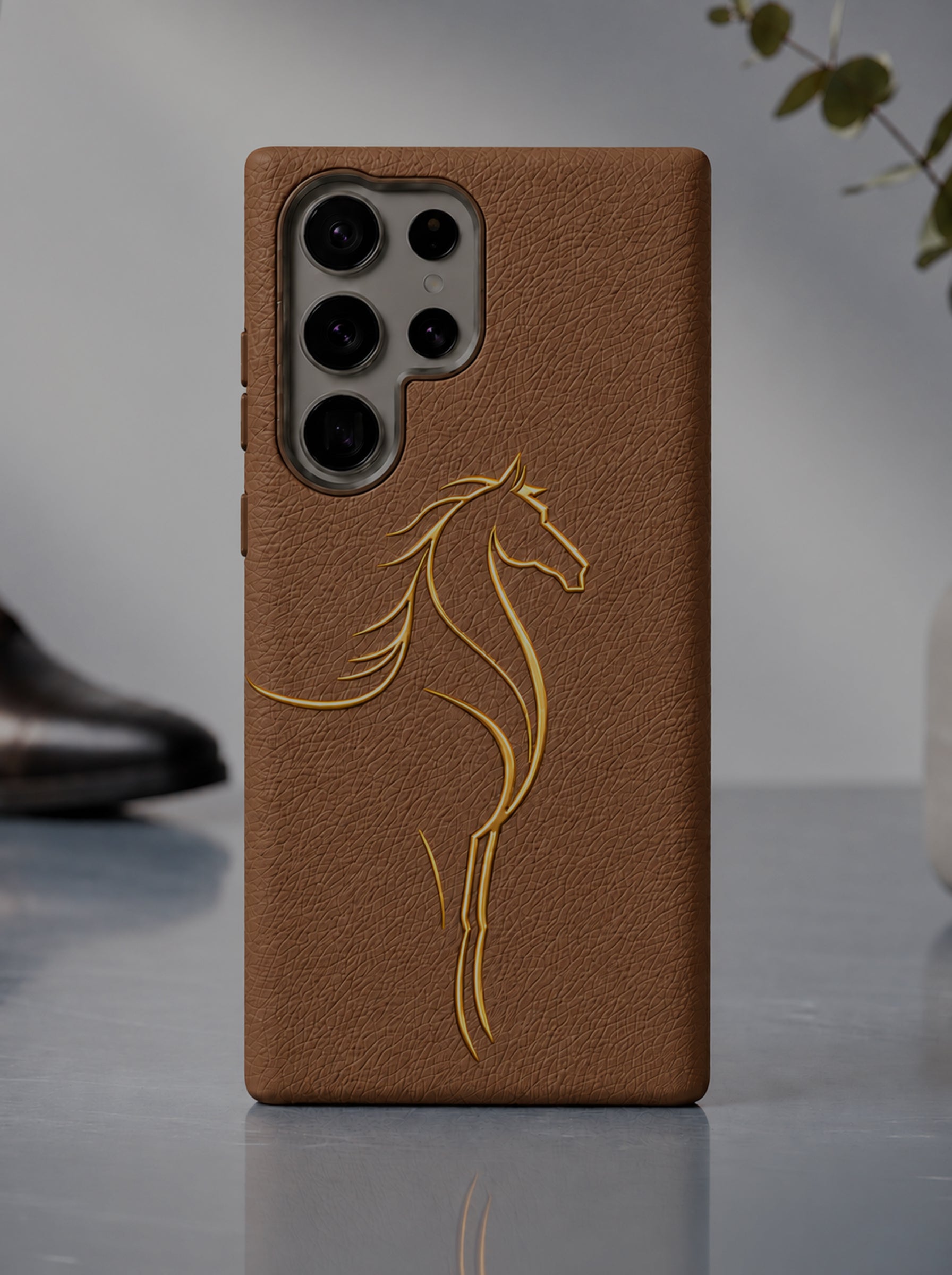 Samsung S26 Ultra | Luxury Horse Premium Leather Case with Hidden MagSafe | Brown