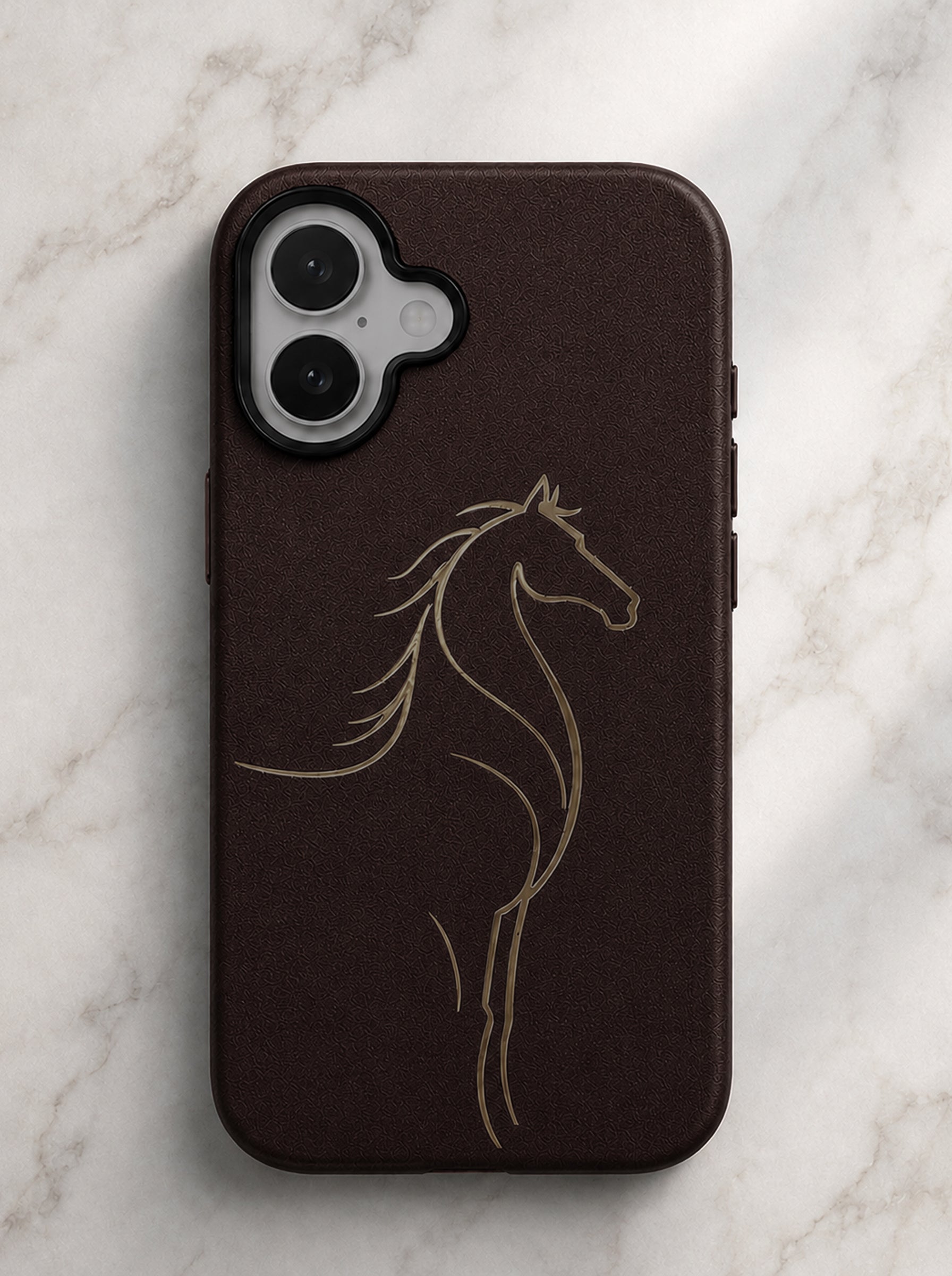 iPhone 17 | Luxury Horse Premium Leather Case with Hidden MagSafe | Brown