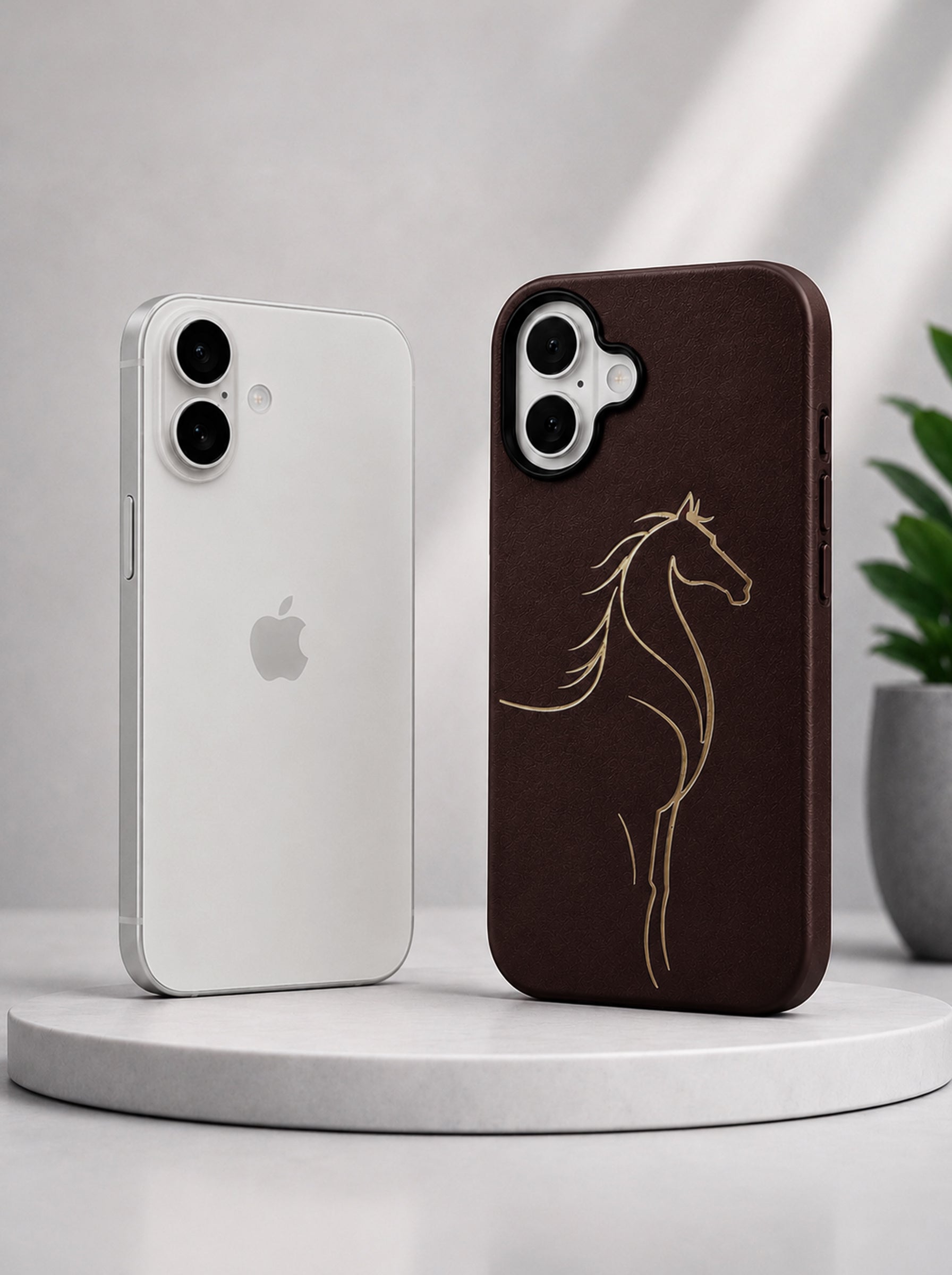 iPhone 17 | Luxury Horse Premium Leather Case with Hidden MagSafe | Brown