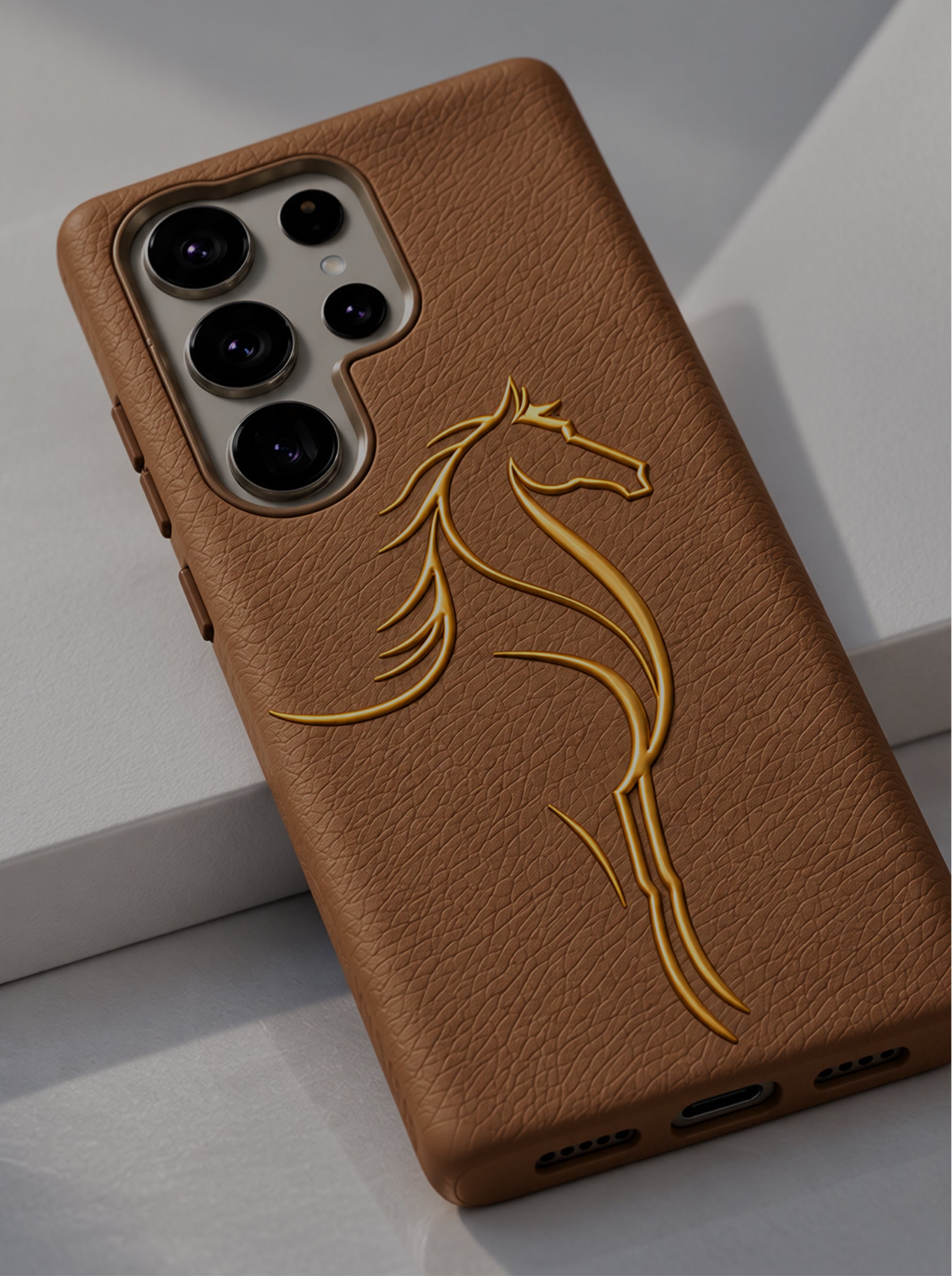 Samsung S26 Ultra | Luxury Horse Premium Leather Case with Hidden MagSafe | Brown