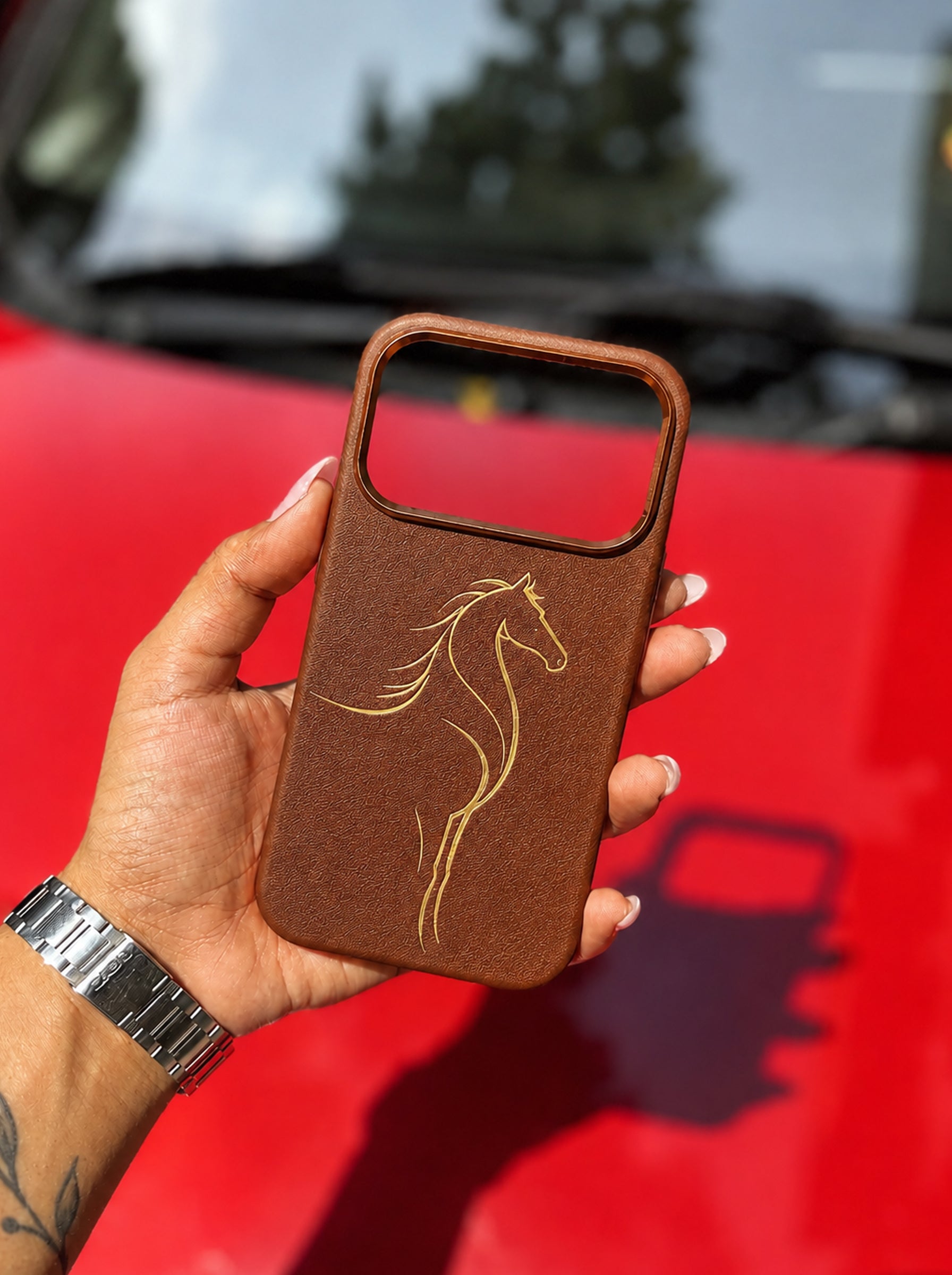 iPhone 17 Pro Max | Luxury Horse Premium Leather Case with Hidden MagSafe |  Brown