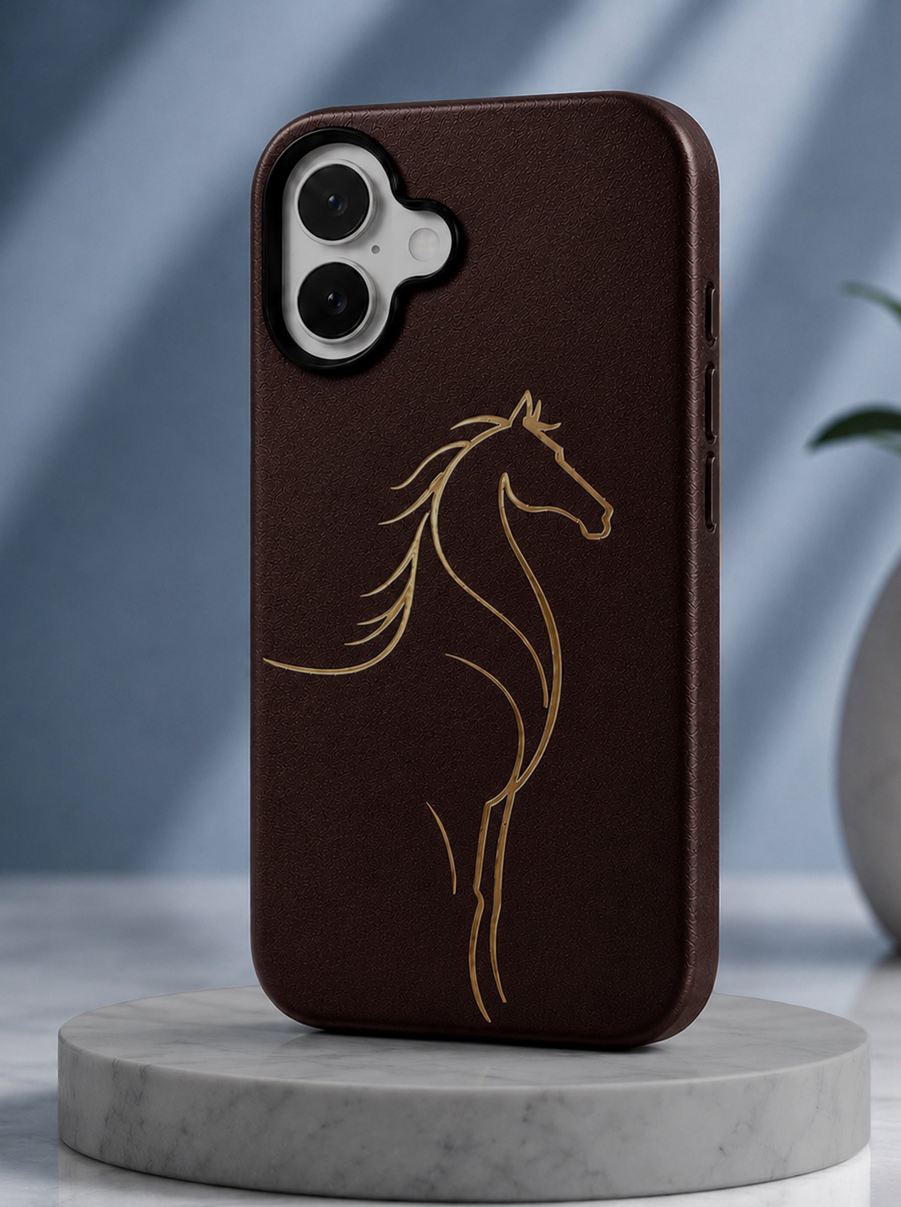 iPhone 17 | Luxury Horse Premium Leather Case with Hidden MagSafe | Brown