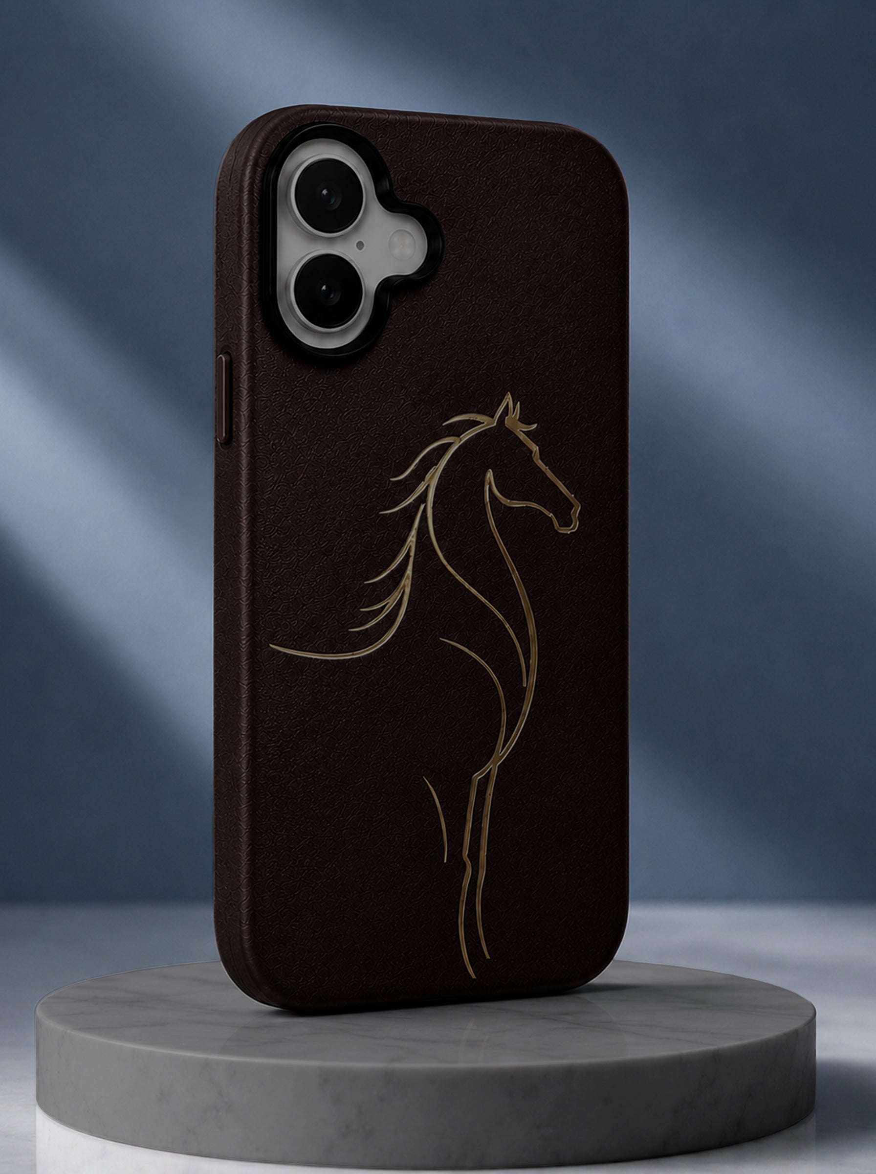 iPhone 17 | Luxury Horse Premium Leather Case with Hidden MagSafe | Brown
