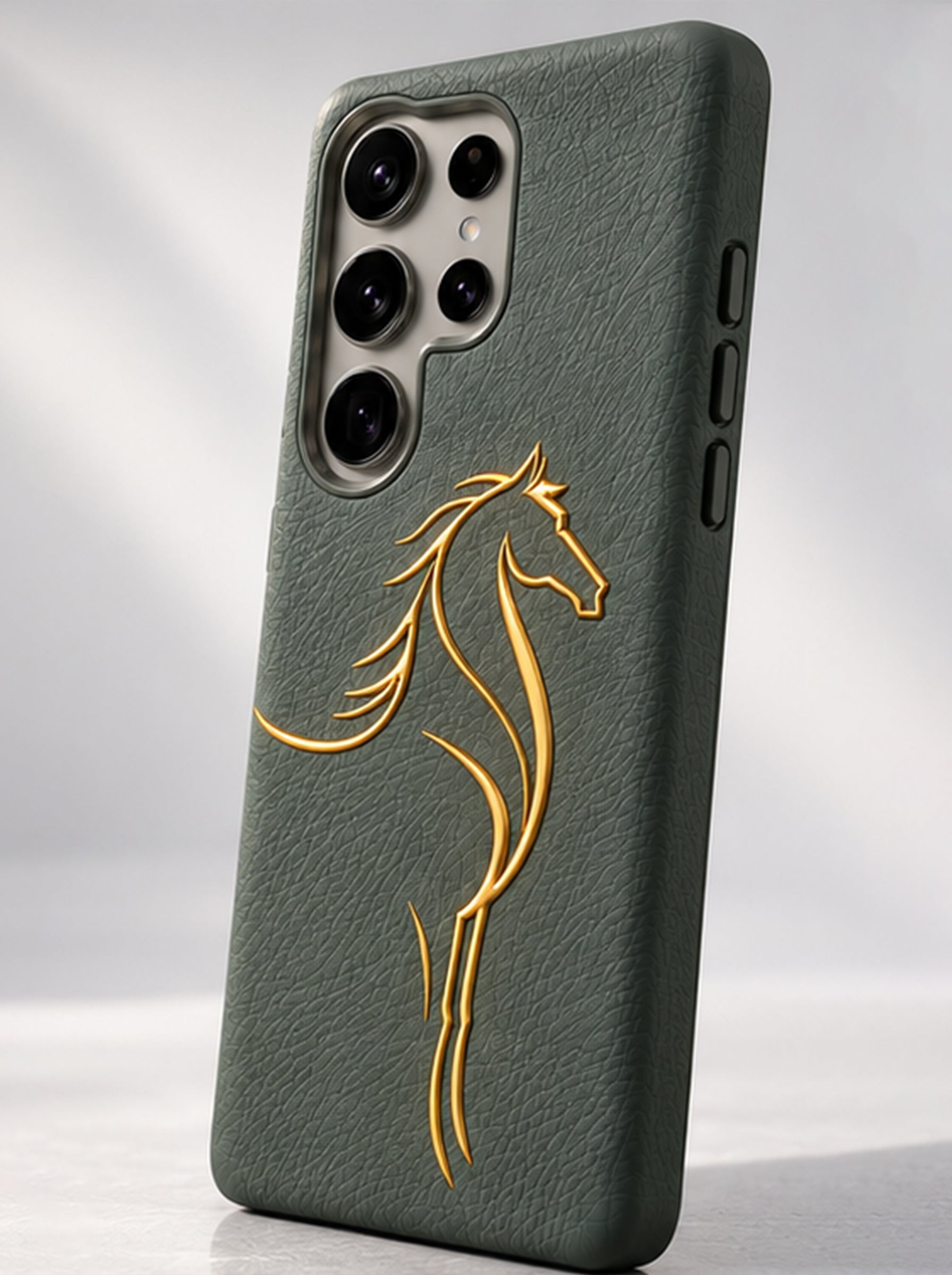 Samsung S26 Ultra | Luxury Horse Premium Leather Case with Hidden MagSafe | Dark Gray