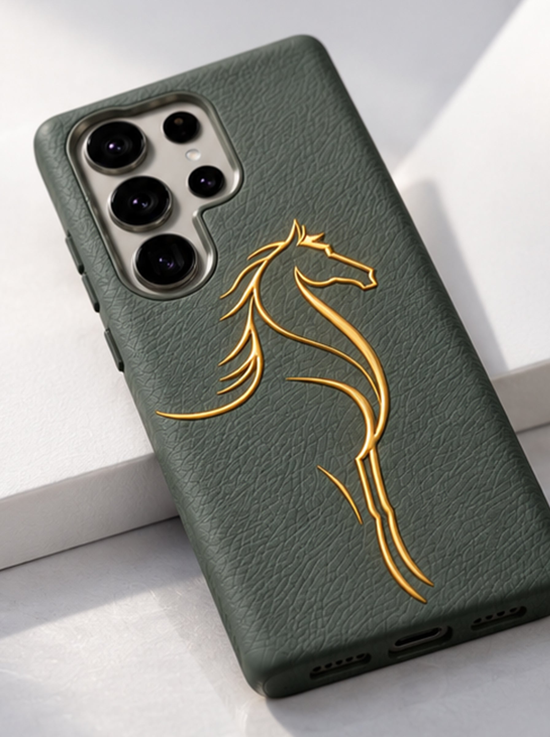 Samsung S26 Ultra | Luxury Horse Premium Leather Case with Hidden MagSafe | Dark Gray