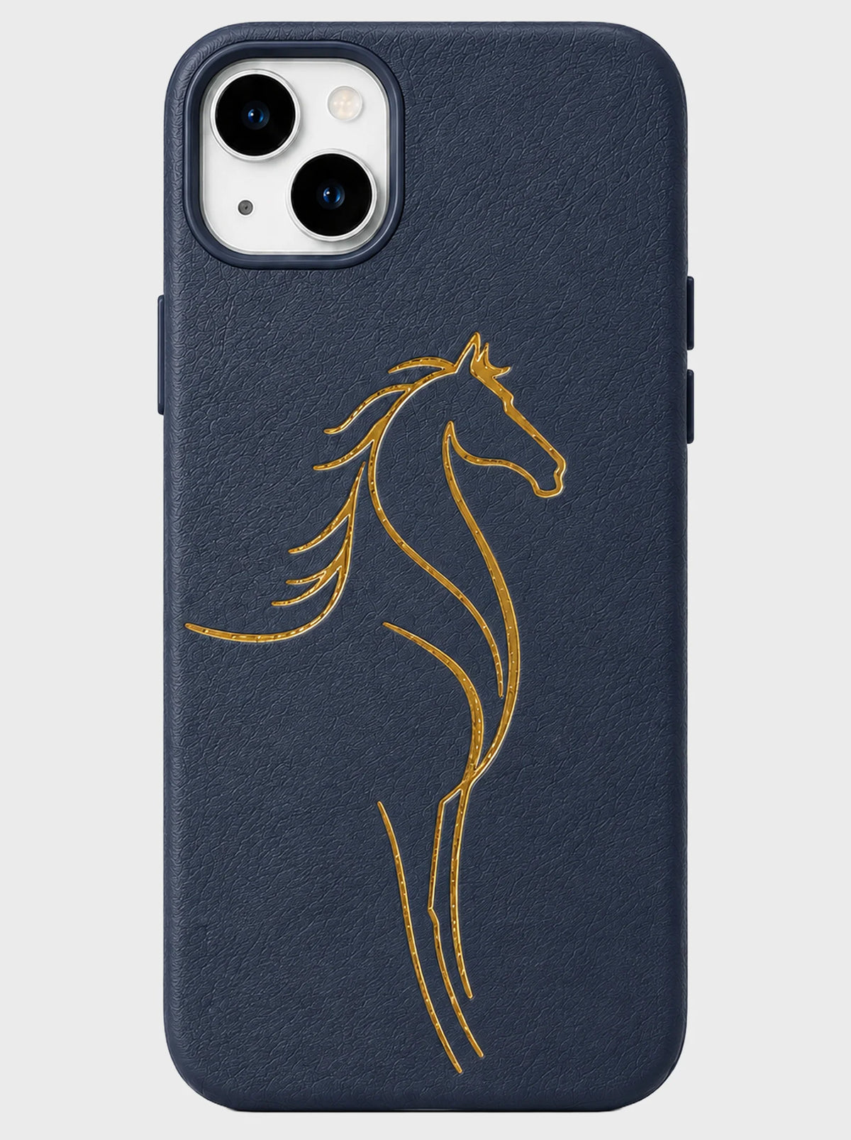 iPhone 13 | Luxury Horse Premium Leather Case with Hidden MagSafe | Navy Blue