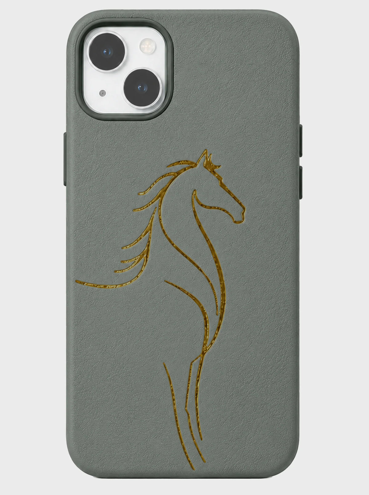 iPhone 14 | Luxury Horse Premium Leather Case with Hidden MagSafe | Gray